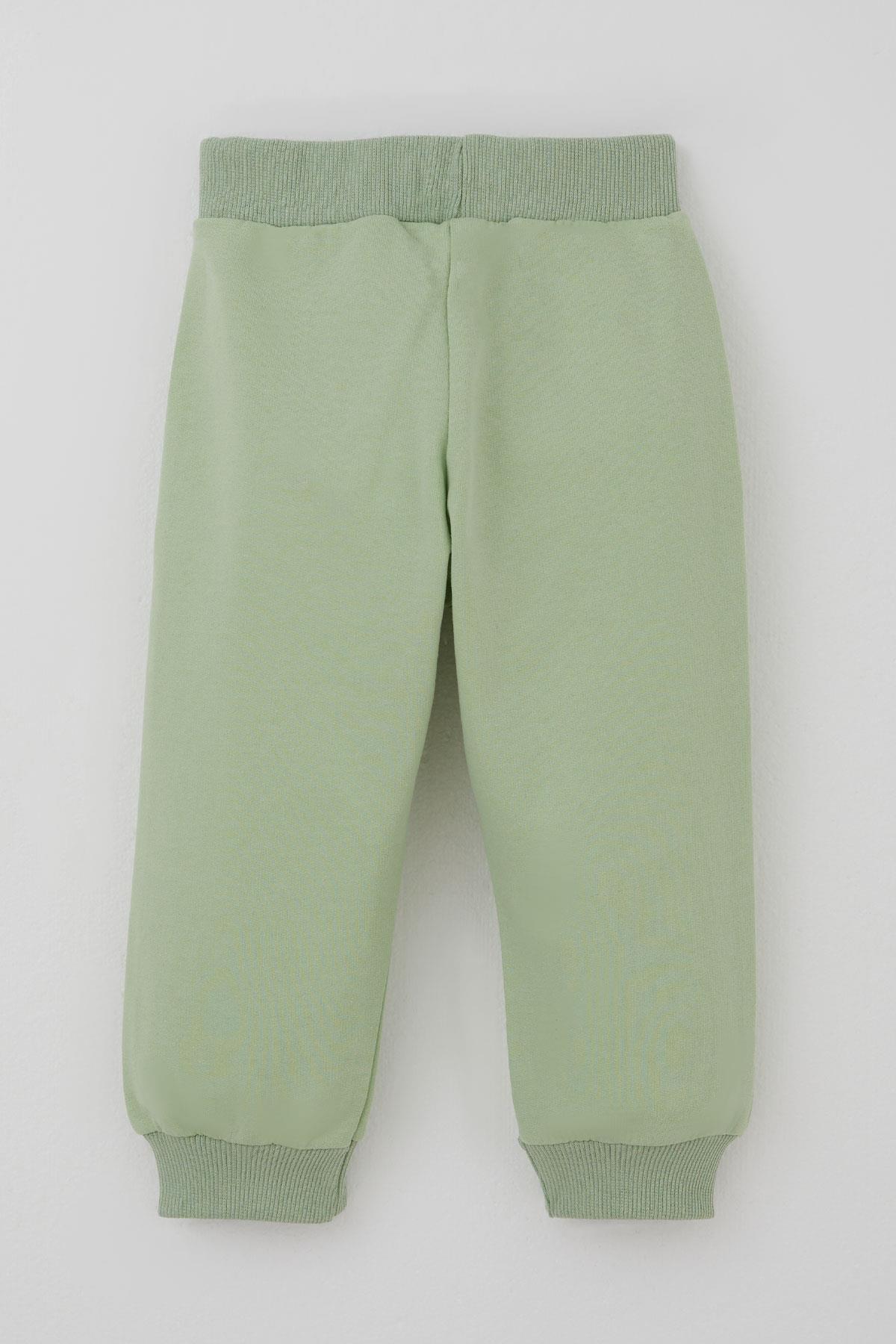 Breeze Erkek Bebek Eşofman Takımı Arabalı & Helikopterli Sevimli Ayıcık Fıstık Yeşili (6 Ay-2 Yaş)