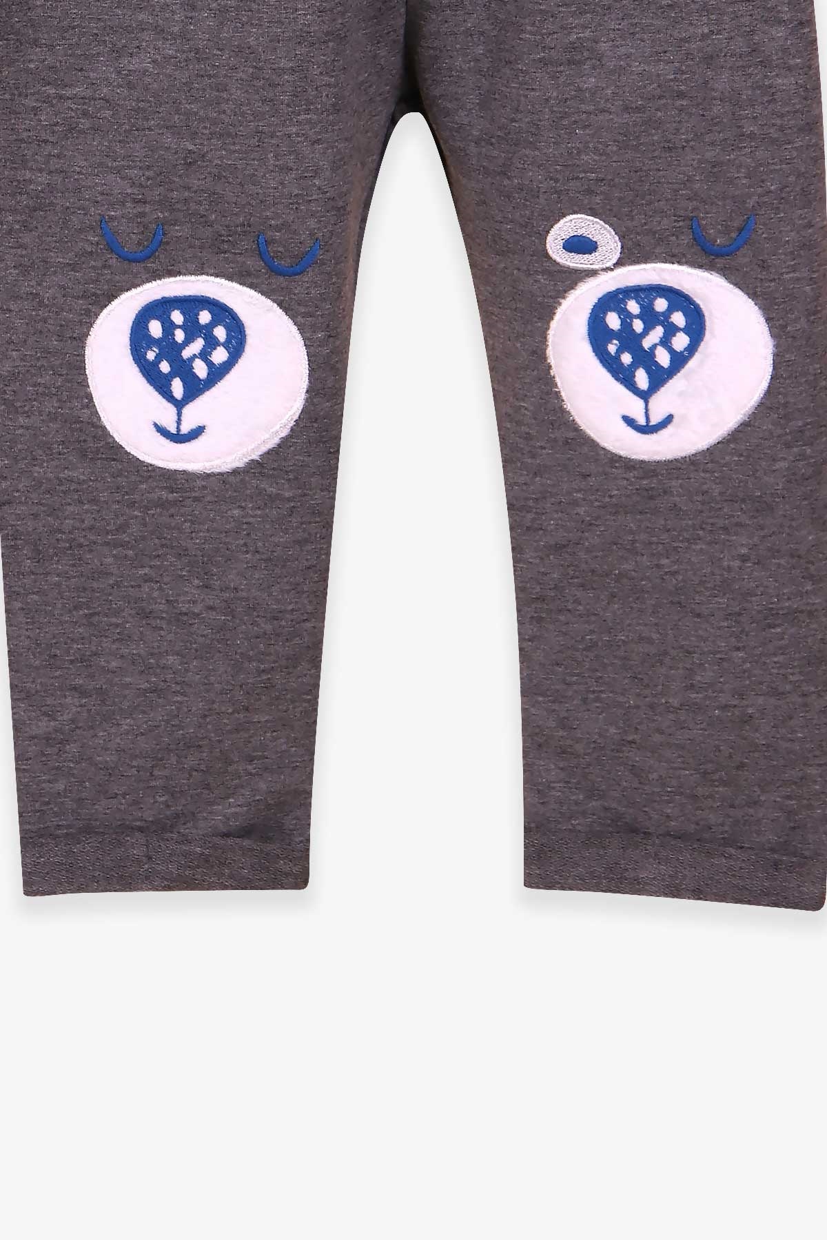 Breeze Erkek Bebek Eşofman Takımı Atkılı Ayıcık Nakışlı Koyu Mavi (9 Ay-3 Yaş)