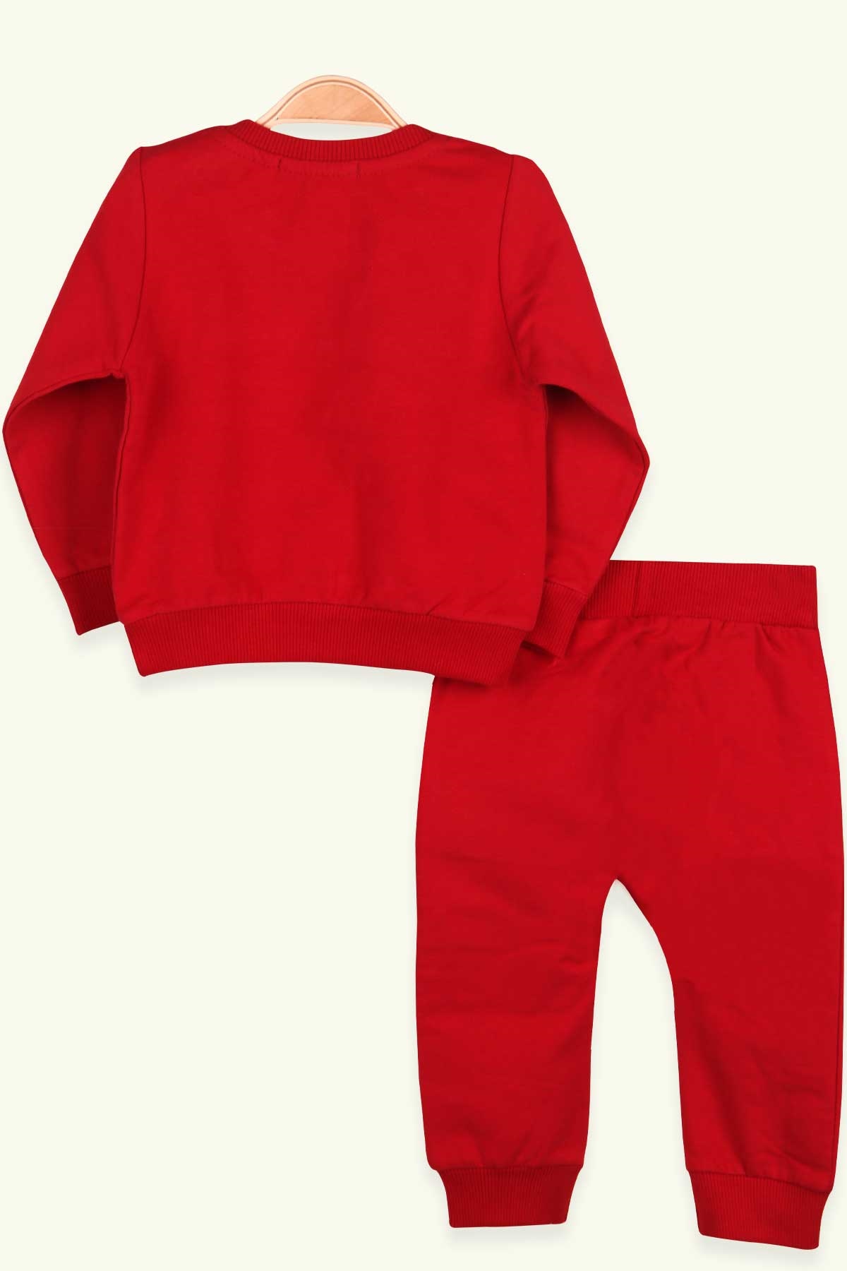 Breeze Erkek Bebek Eşofman Takımı Ayıcıklı Kırmızı (9 Ay-3 Yaş)