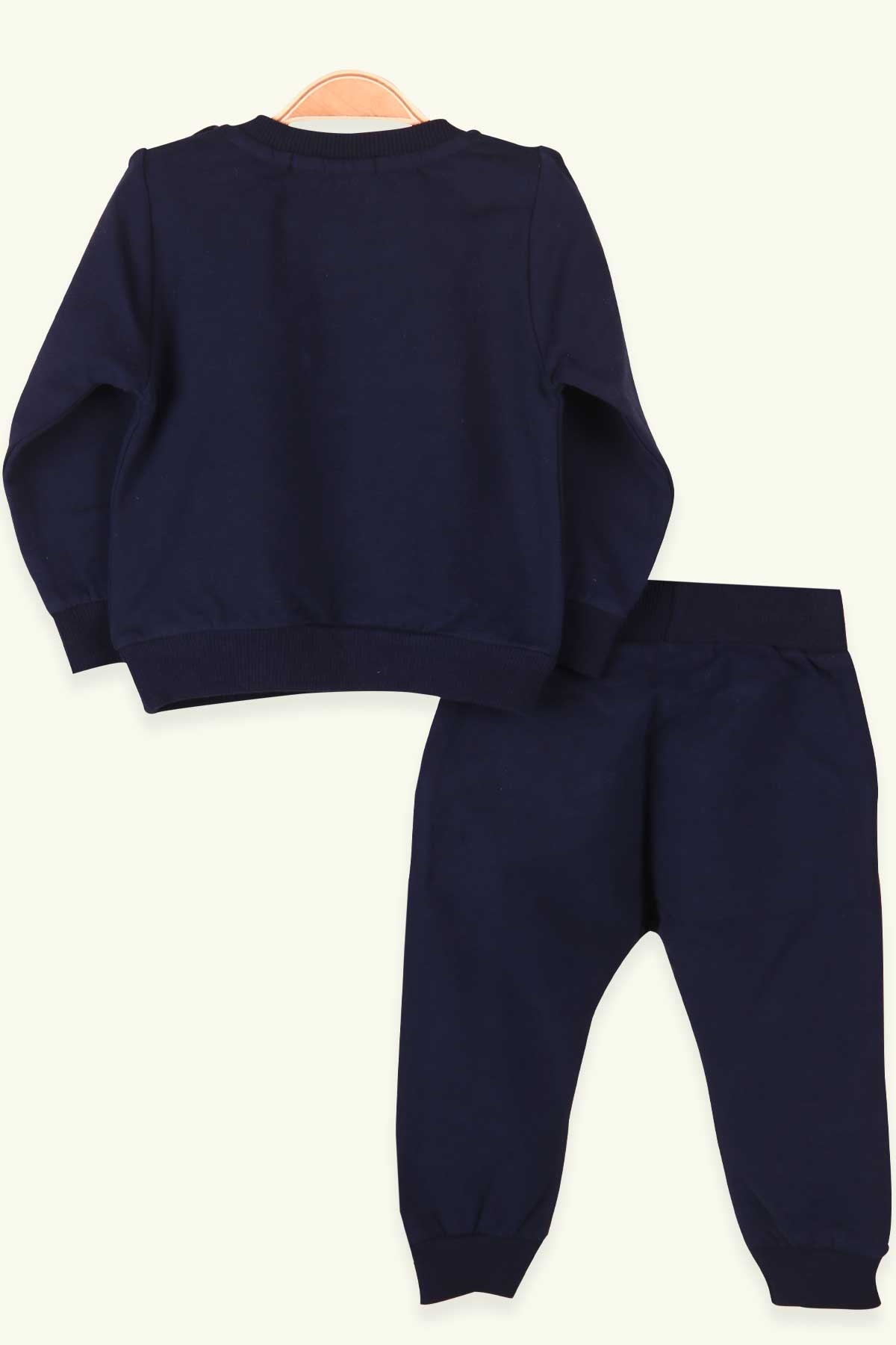 Breeze Erkek Bebek Eşofman Takımı Ayıcıklı Lacivert (9 Ay-3 Yaş)