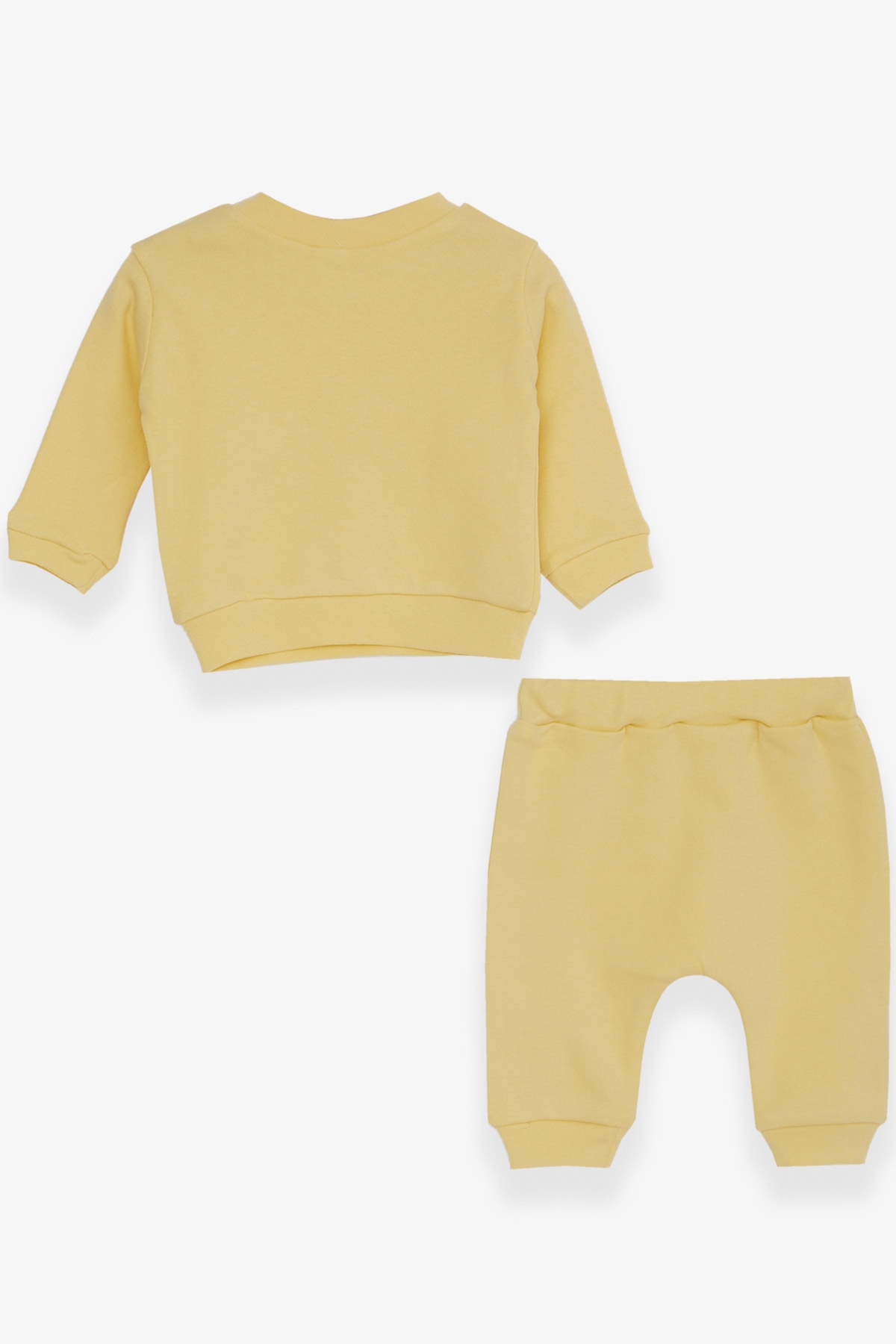 Breeze Erkek Bebek Eşofman Takımı Ayıcık Baskılı Sarı (6-9 Ay)