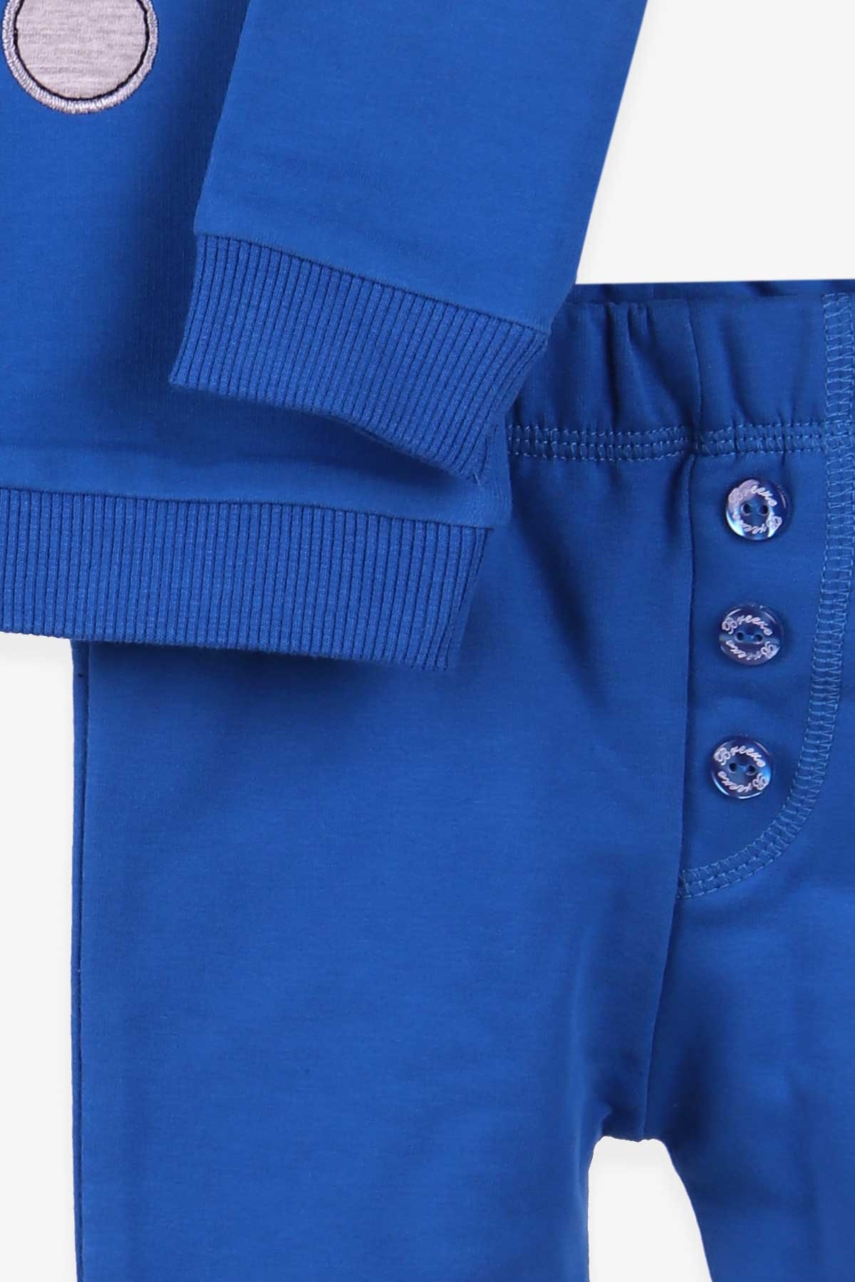 Breeze Erkek Bebek Eşofman Takımı Ayıcık Nakışlı Mavi (6 Ay-2 Yaş)