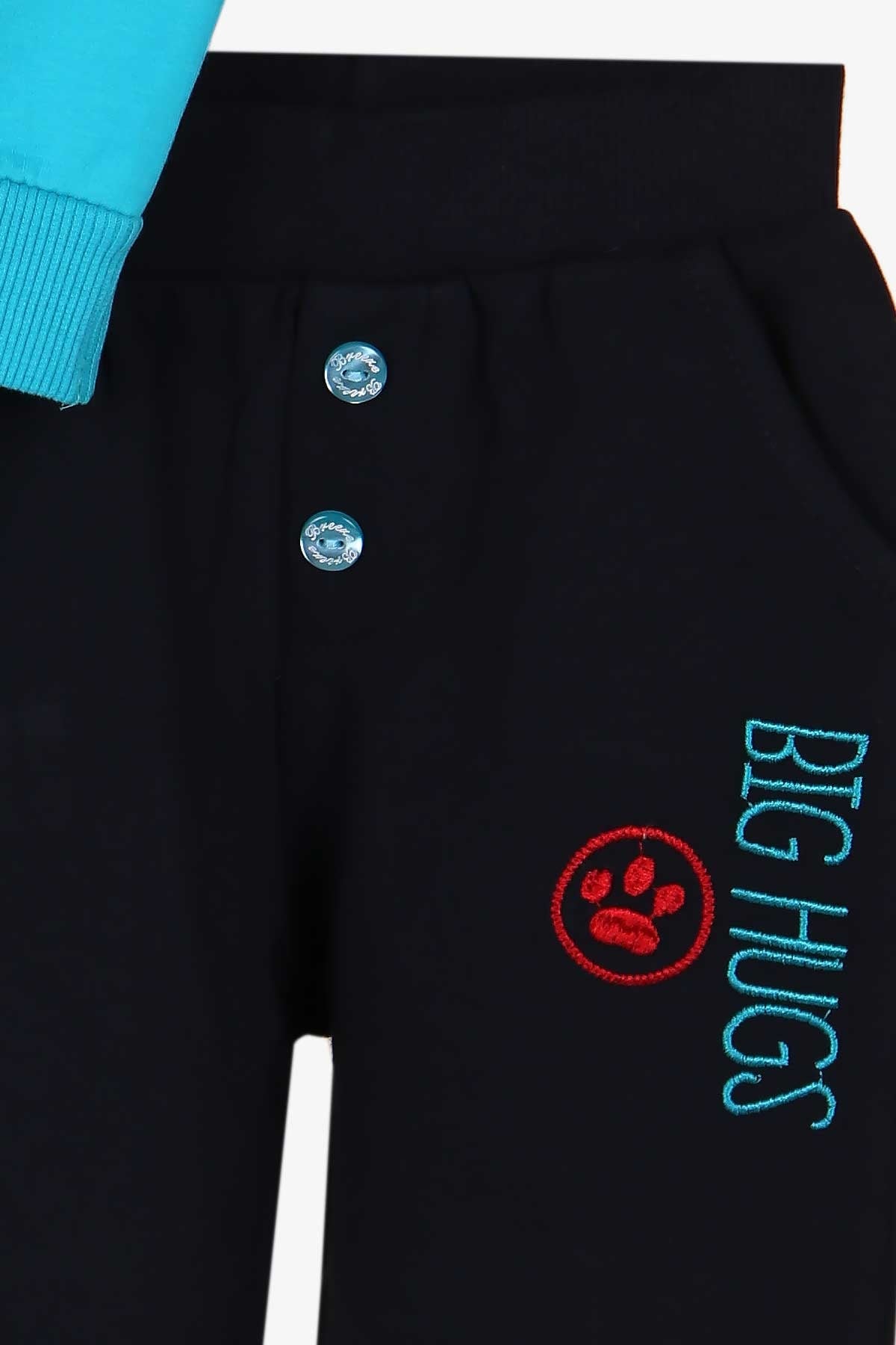Breeze Erkek Bebek Eşofman Takımı Ayıcıklı Turkuaz (9 Ay-3 Yaş)