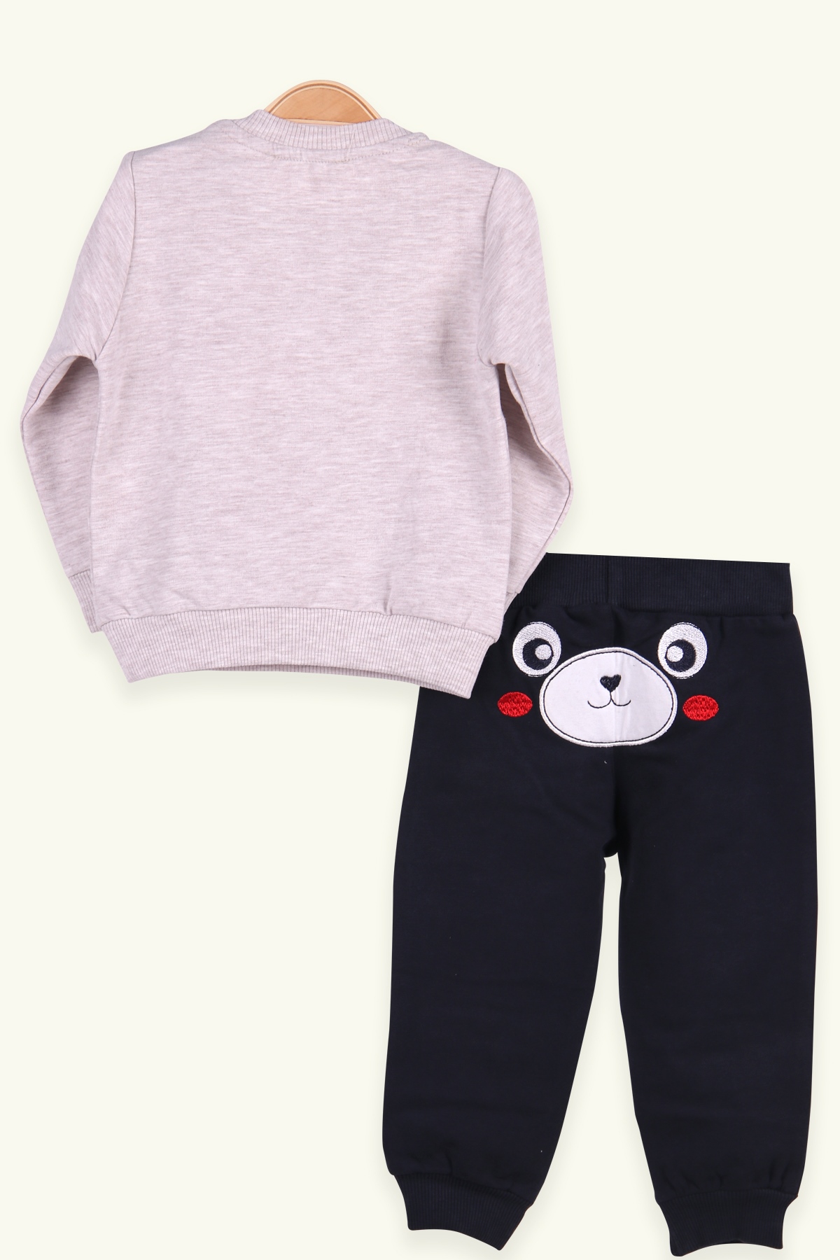 Breeze Erkek Bebek Eşofman Takımı Ayıcıklı Bej (9 Ay-3 Yaş)