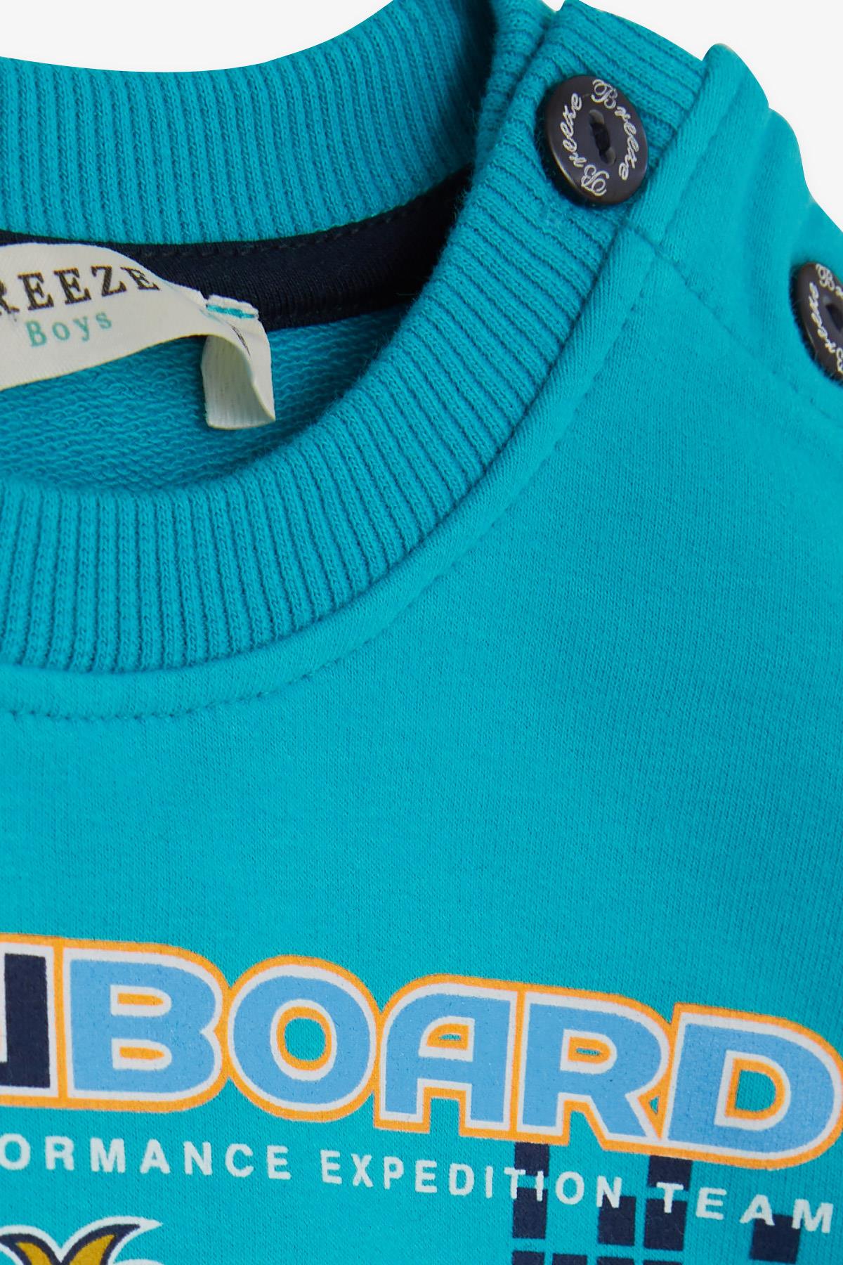 Breeze Erkek Bebek Eşofman Takımı Baskılı Turkuaz (1-2 Yaş)