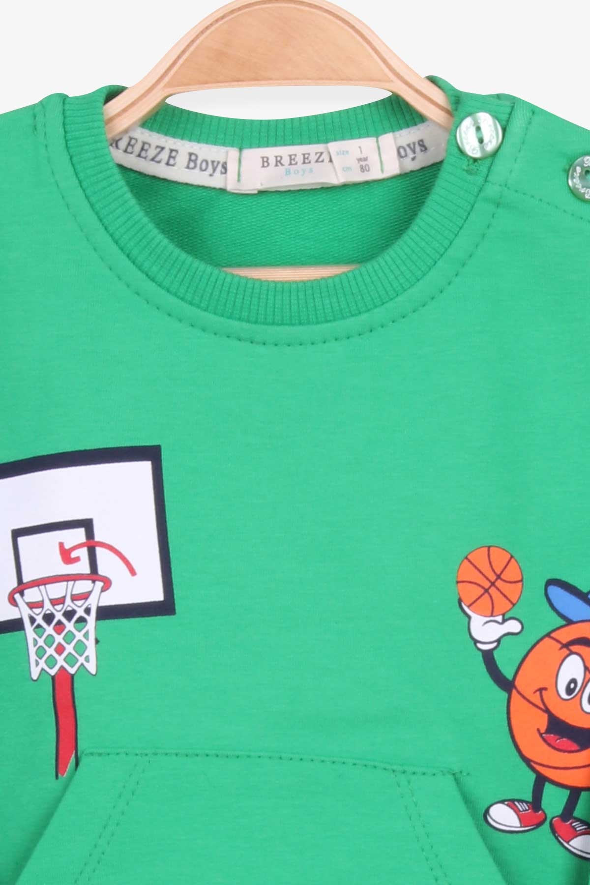 Breeze Erkek Bebek Eşofman Takımı Baskılı Yeşil (9 Ay-3 Yaş)