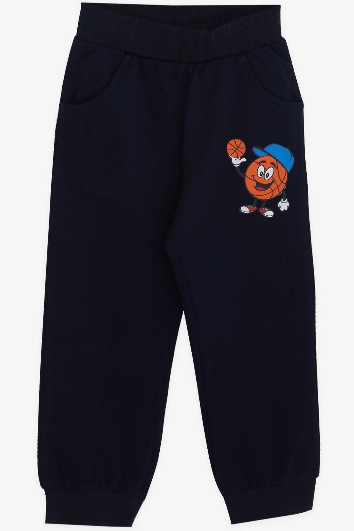 Breeze Erkek Bebek Eşofman Takımı Baskılı Saks Mavisi (9 Ay-3 Yaş)