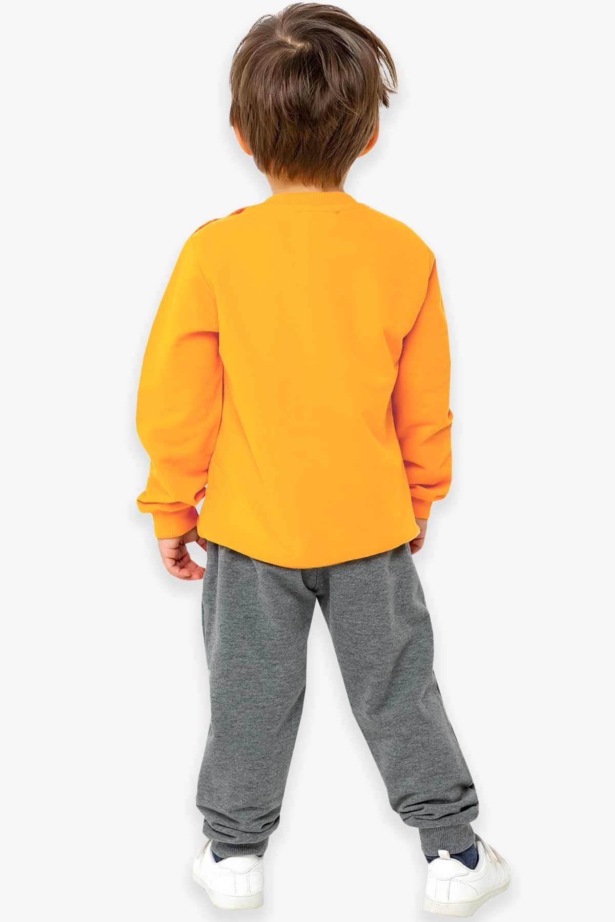 Breeze Erkek Bebek Eşofman Takımı Dinozor Baskılı Hardal Sarı (9 Ay-3 Yaş)