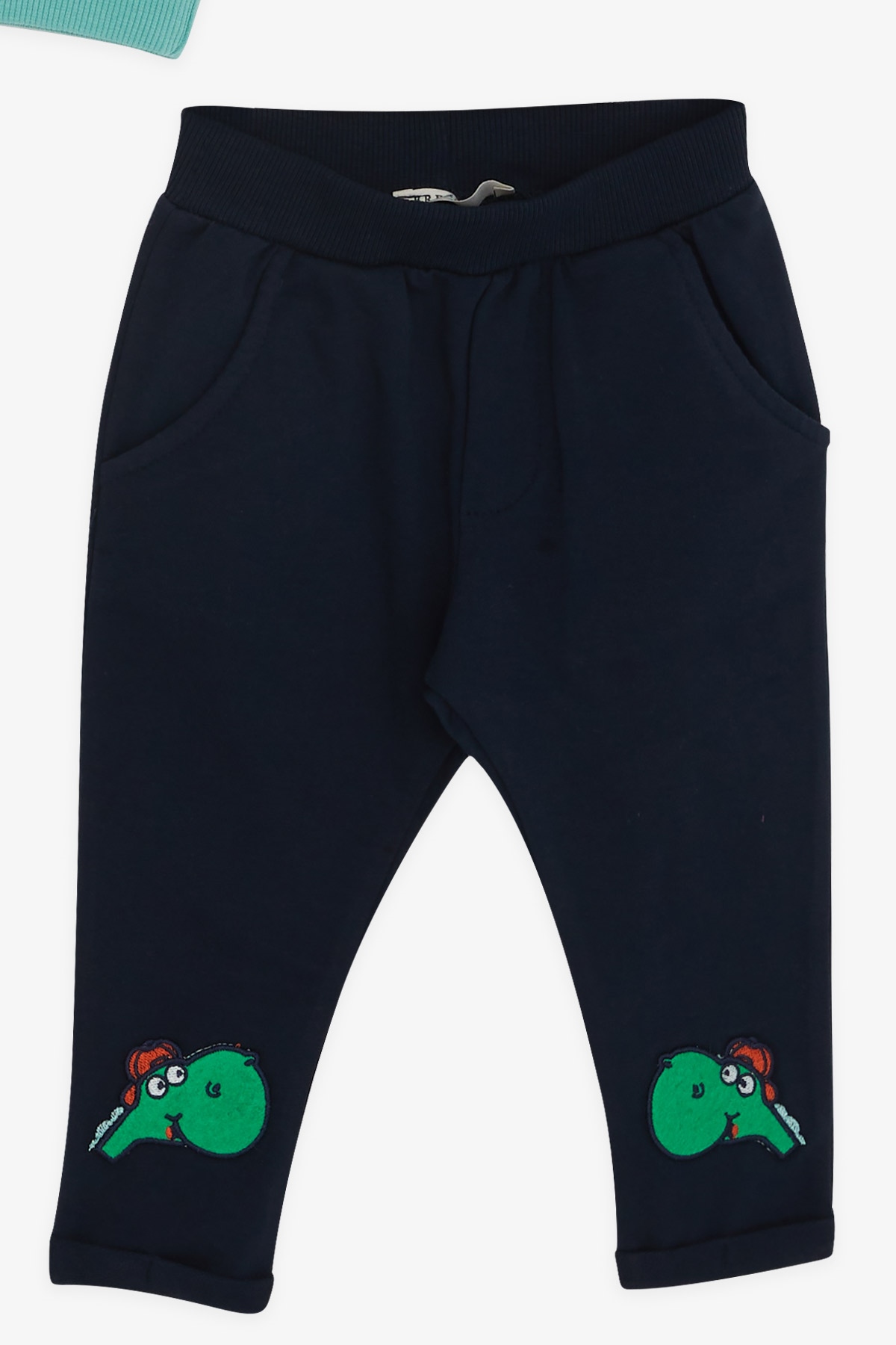 Breeze Erkek Bebek Eşofman Takımı Dinozor Nakışlı Mint Yeşili (6 Ay-2 Yaş)