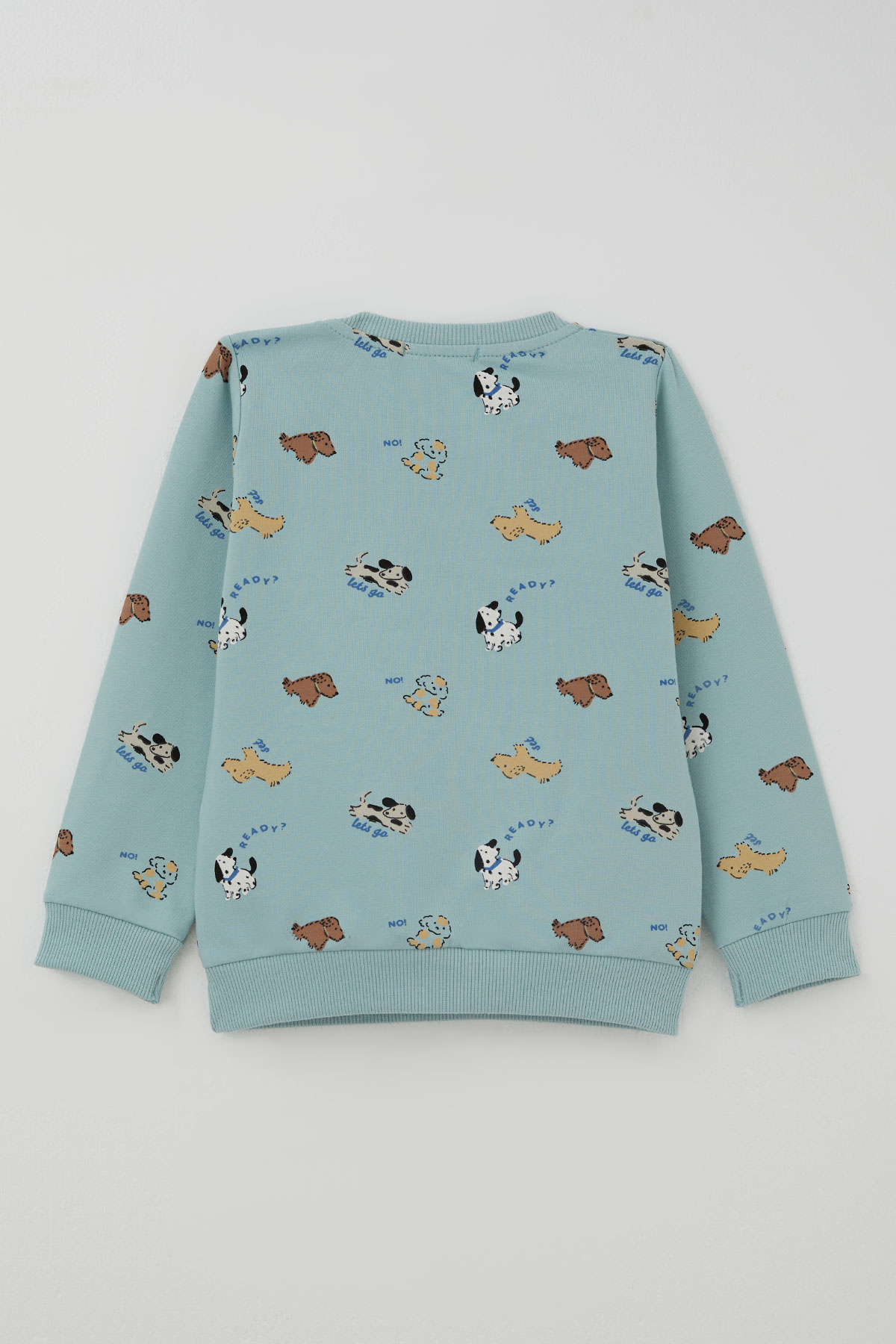 Breeze Erkek Bebek Eşofman Takımı Eğlenceli Köpekçikler Desenli Su Yeşili (9 Ay - 3 Yaş)