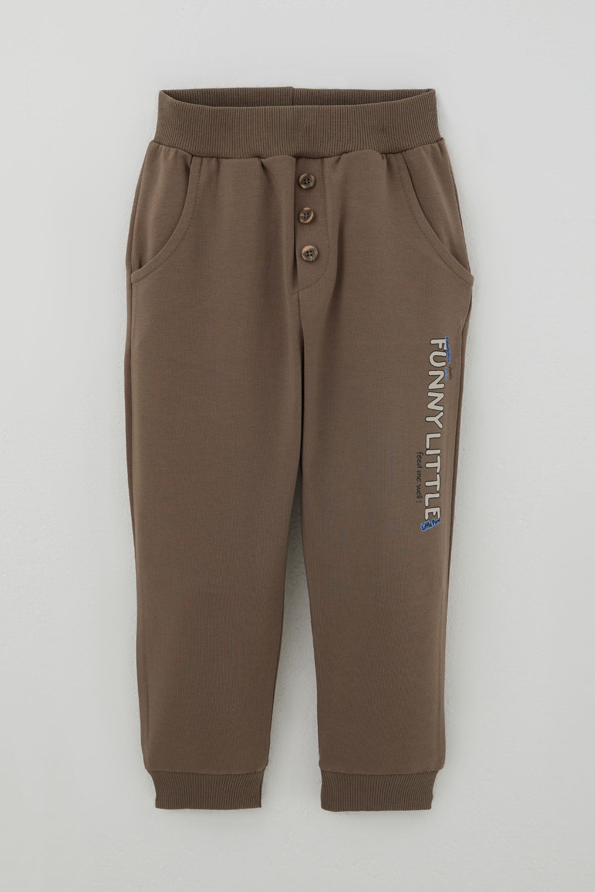Breeze Erkek Bebek Eşofman Takımı Eğlenceli Köpekçikler Desenli Bej (9 Ay - 3 Yaş)