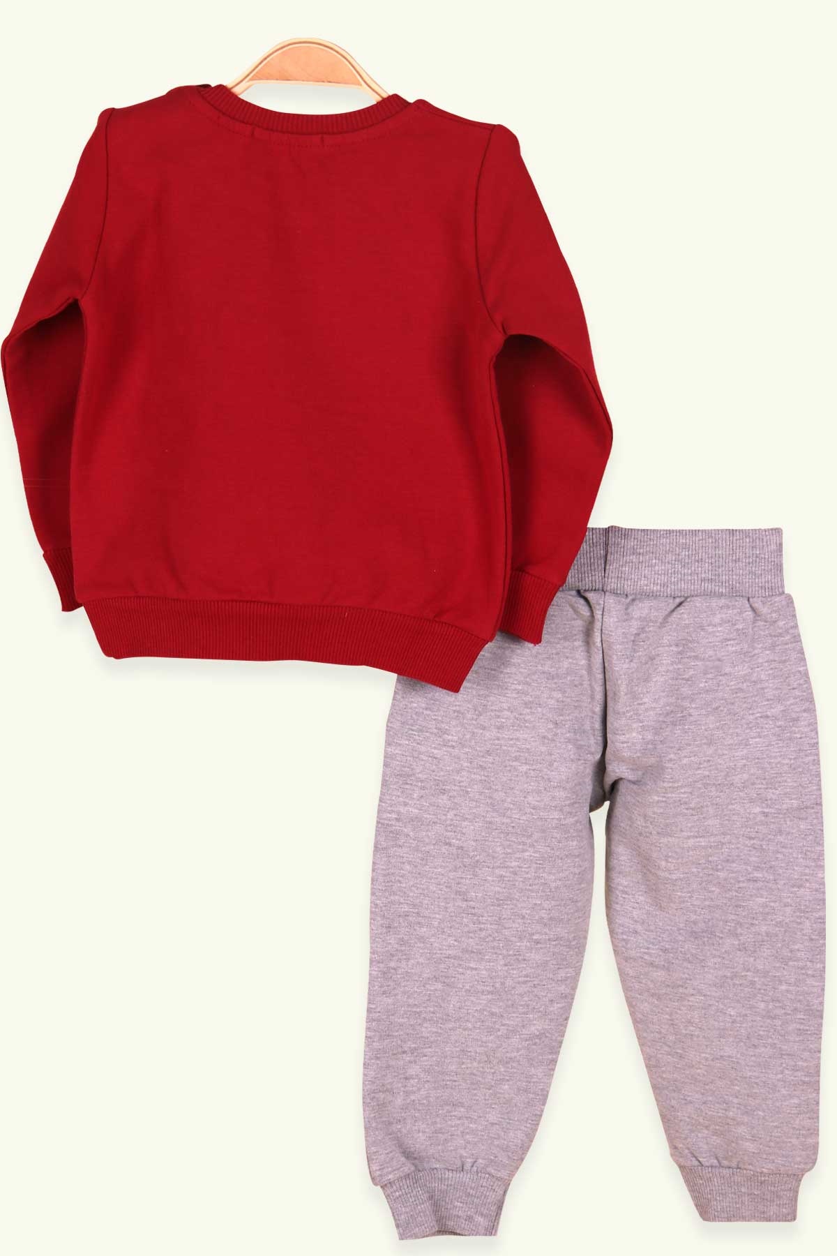 Breeze Erkek Bebek Eşofman Takımı Hipopotam Nakışlı Bordo (6 Ay-2 Yaş)