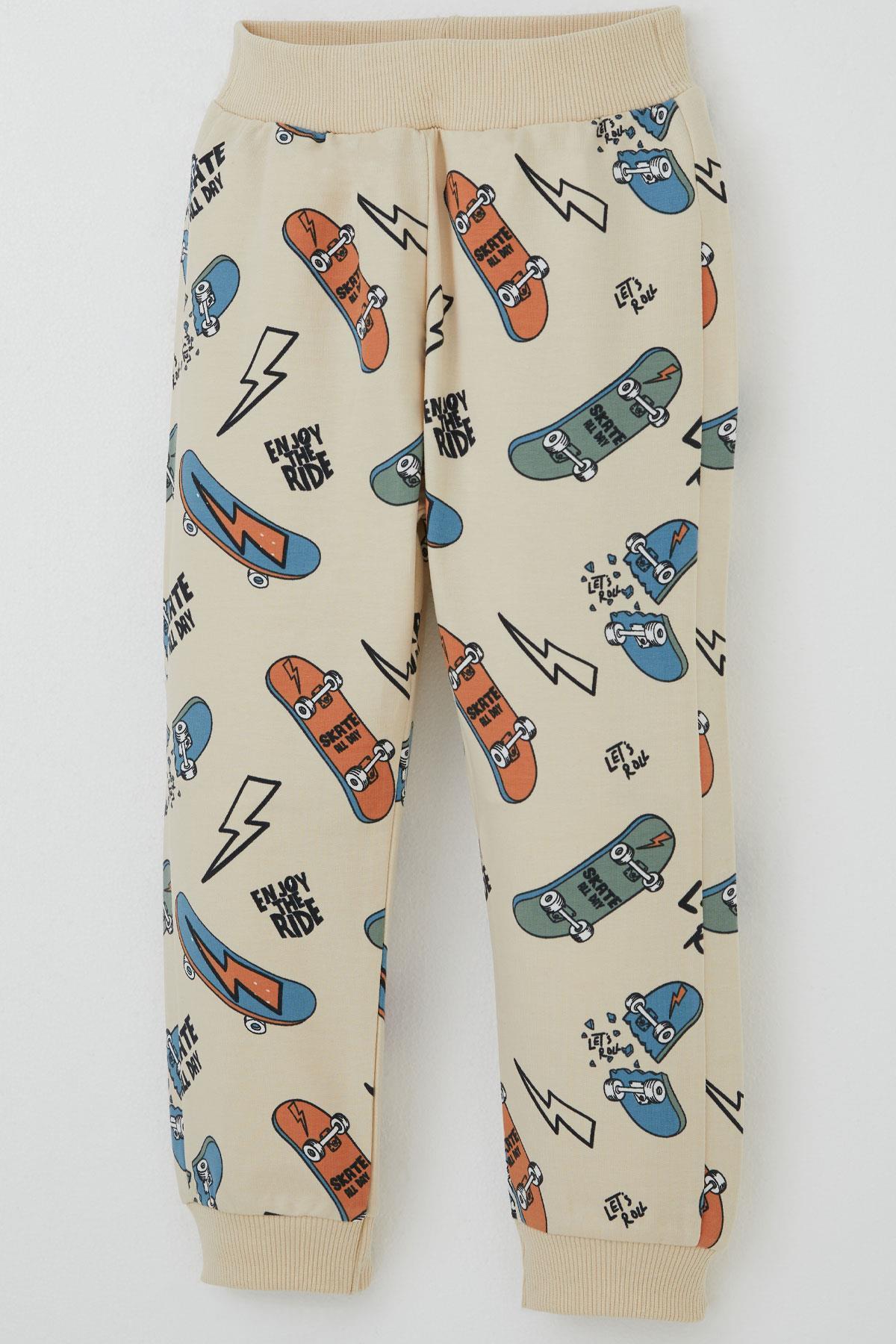 Breeze Erkek Bebek Eşofman Takımı Kaykay Zamanı Mint Yeşili (9 Ay-3 Yaş)