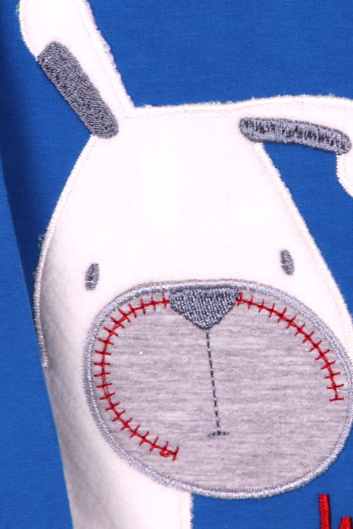 Breeze Erkek Bebek Eşofman Takımı Köpekli Nakışlı Koyu Mavi (9 Ay-3 Yaş)