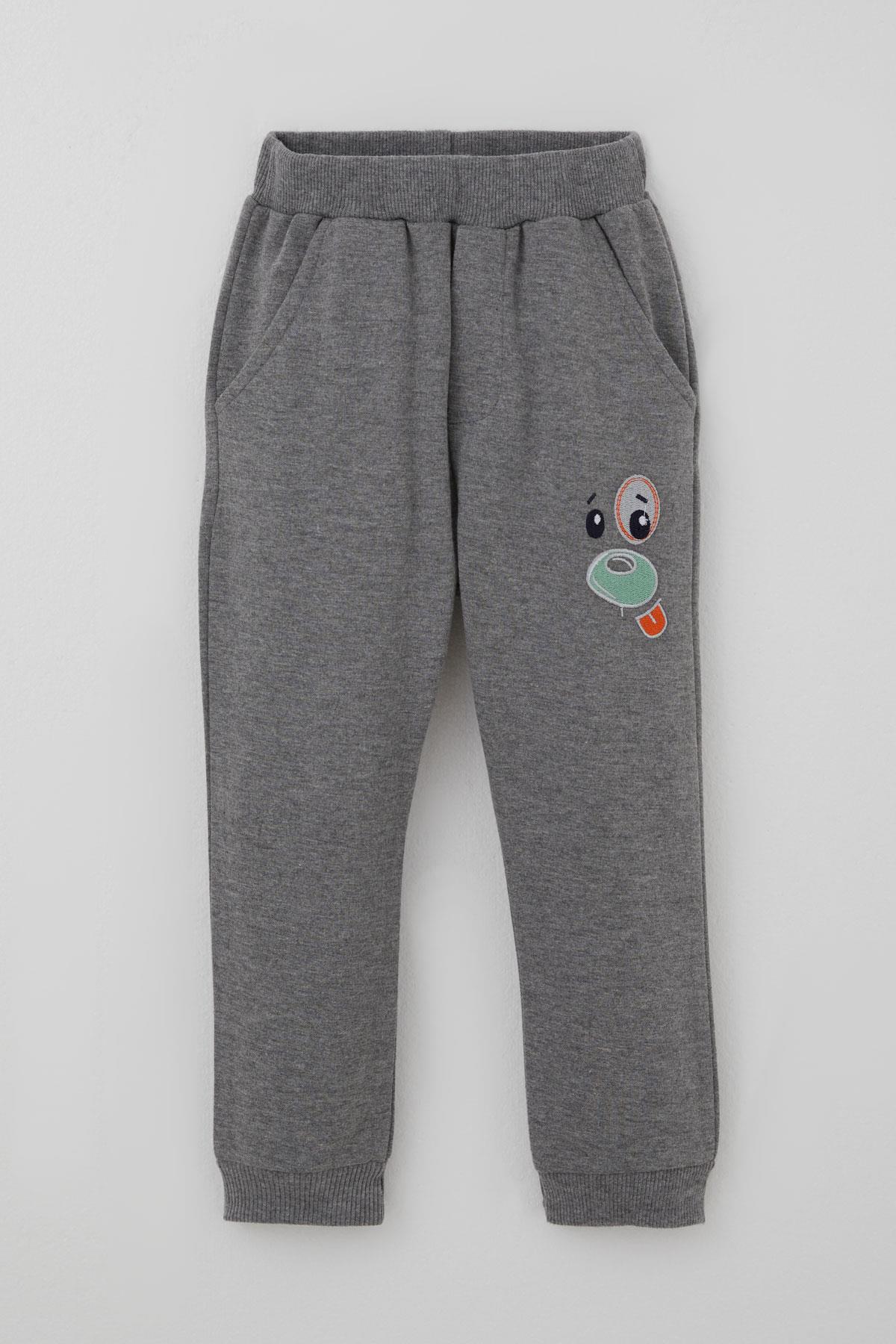 Breeze Erkek Bebek Eşofman Takımı Kulaklıklı Köpekçik Nakışlı Su Yeşili (9 Ay-3 Yaş)