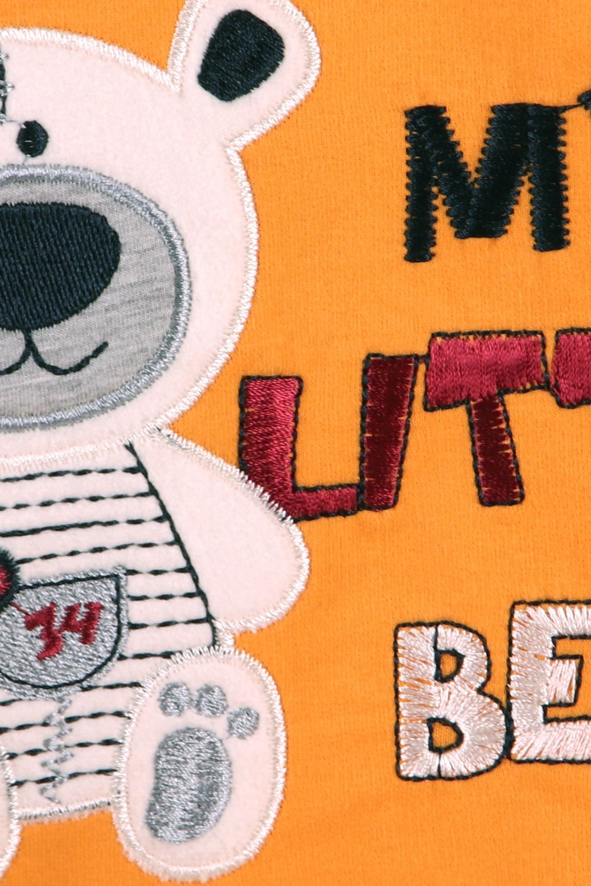 Breeze Erkek Bebek Eşofman Takımı Minik Ayıcık Nakışlı Hardal Sarı (6 Ay-2 Yaş)