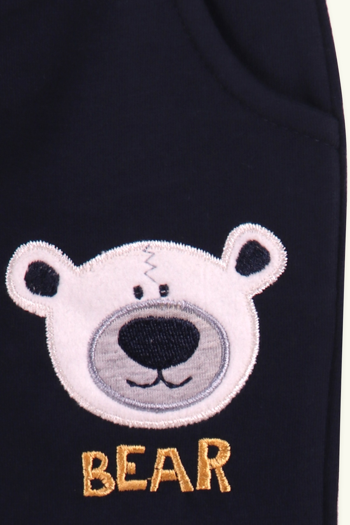 Breeze Erkek Bebek Eşofman Takımı Minik Ayıcık Nakışlı Hardal Sarı (6 Ay-2 Yaş)