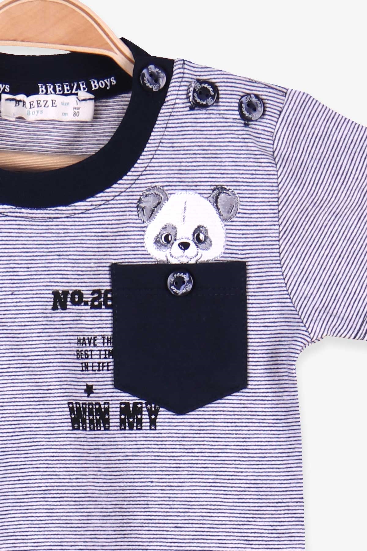 Breeze Erkek Bebek Eşofman Takımı Panda Baskılı Lacivert (6 Ay-1.5 Yaş)