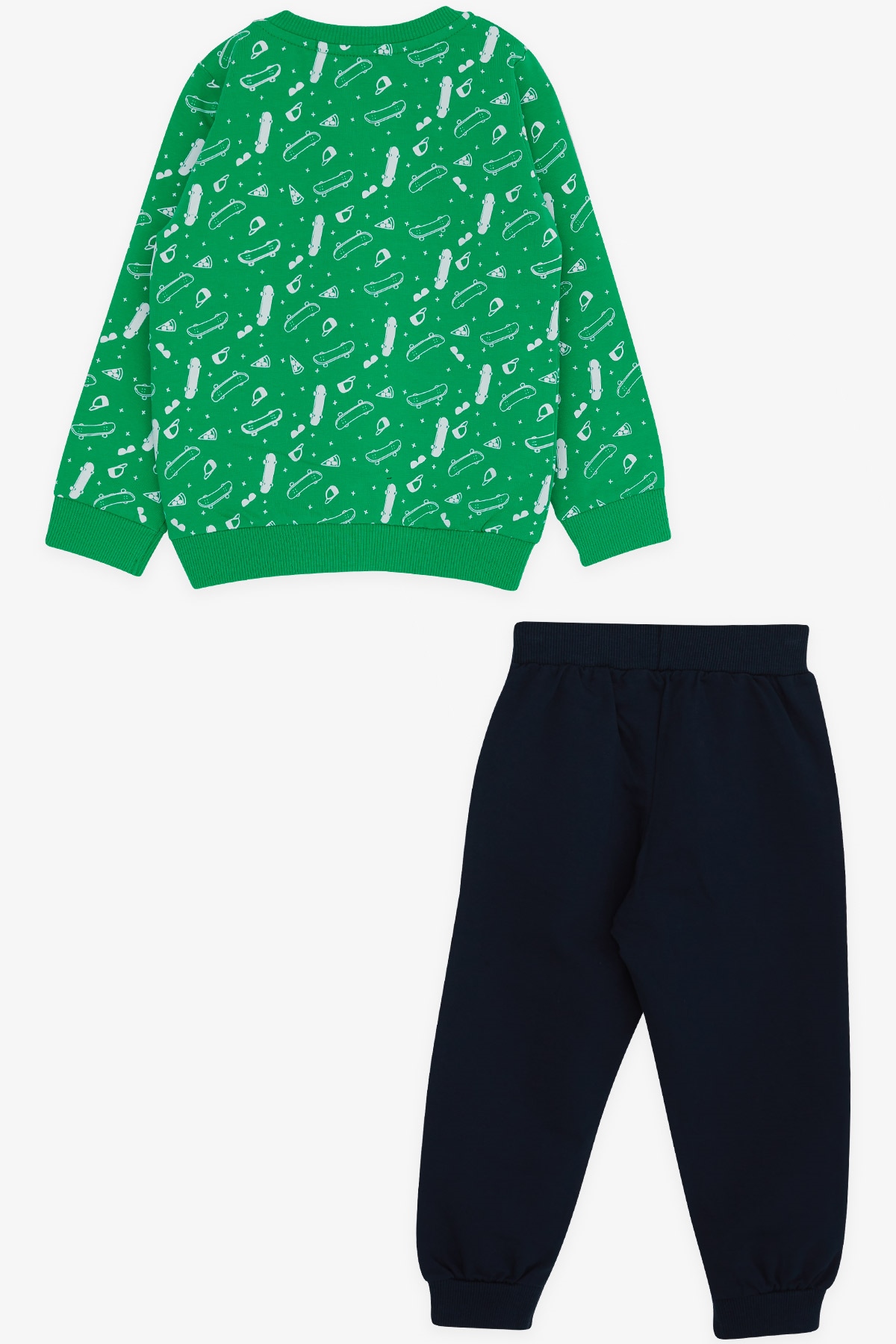 Breeze Erkek Bebek Eşofman Takımı Patenci Çocuk Desenli Yeşil (9 Ay-3 Yaş)