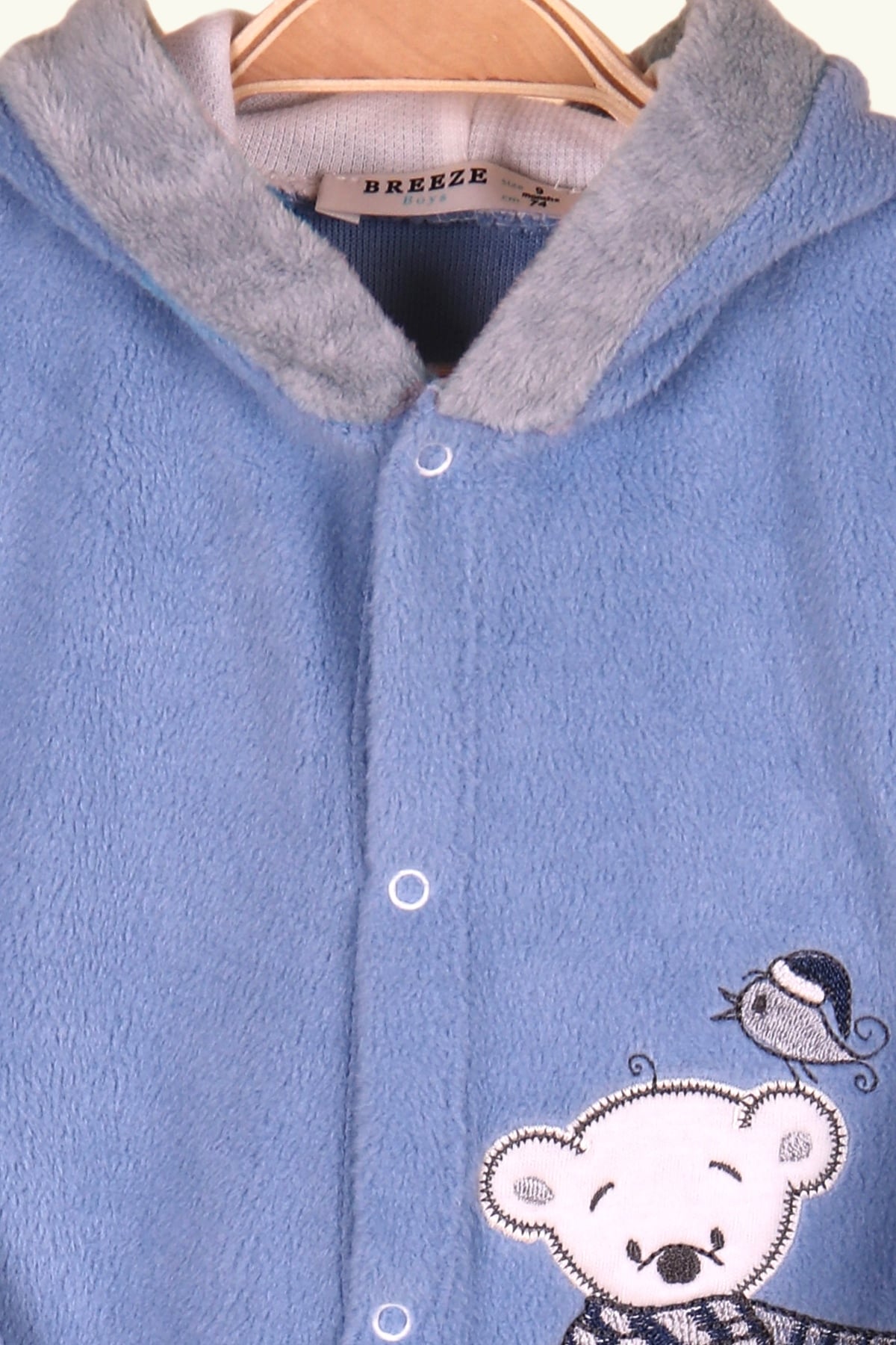 Breeze Erkek Bebek Eşofman Takımı Polar Ayıcıklı Mavi (4 Ay-1 Yaş)