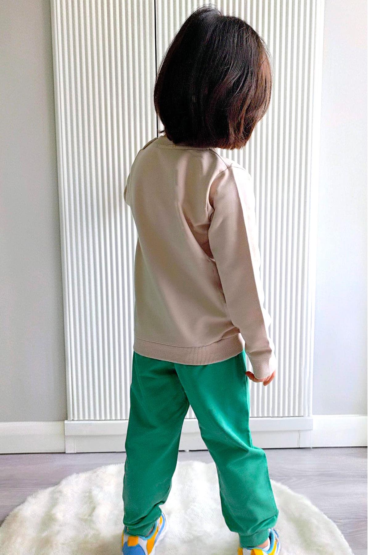 Breeze Erkek Bebek Eşofman Takımı Sevimli Dinozor Nakışlı Bej (9 Ay-3 Yaş)