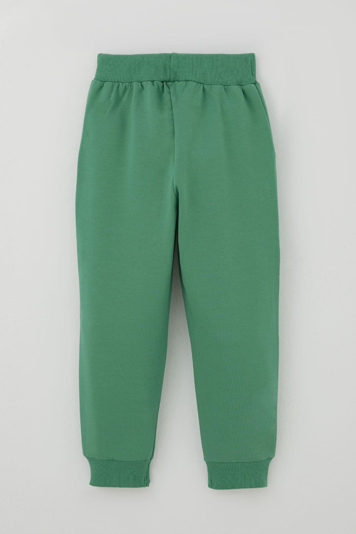 Breeze Erkek Bebek Eşofman Takımı Sevimli Dinozor Nakışlı Bej (9 Ay-3 Yaş)