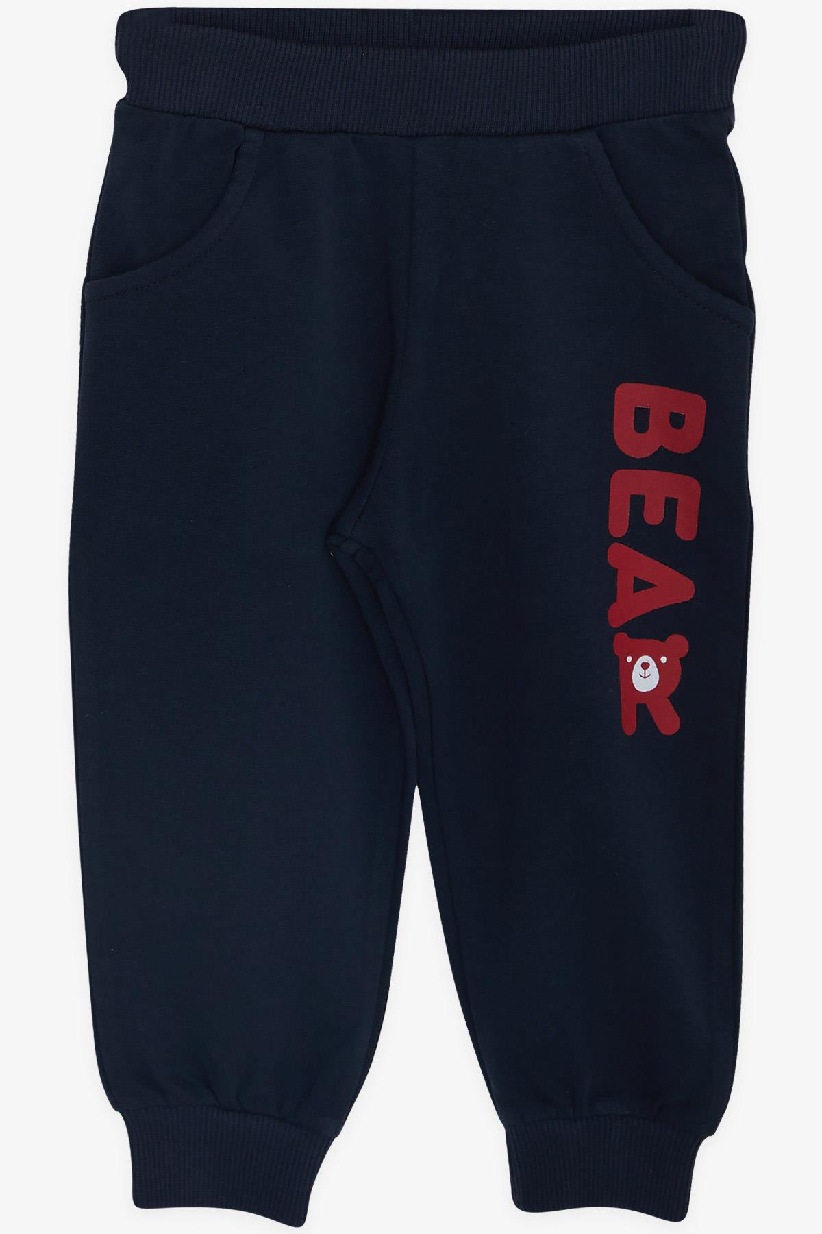 Breeze Erkek Bebek Eşofman Takımı Sevimli Ayıcık Baskılı Bordo (6 Ay-2 Yaş)