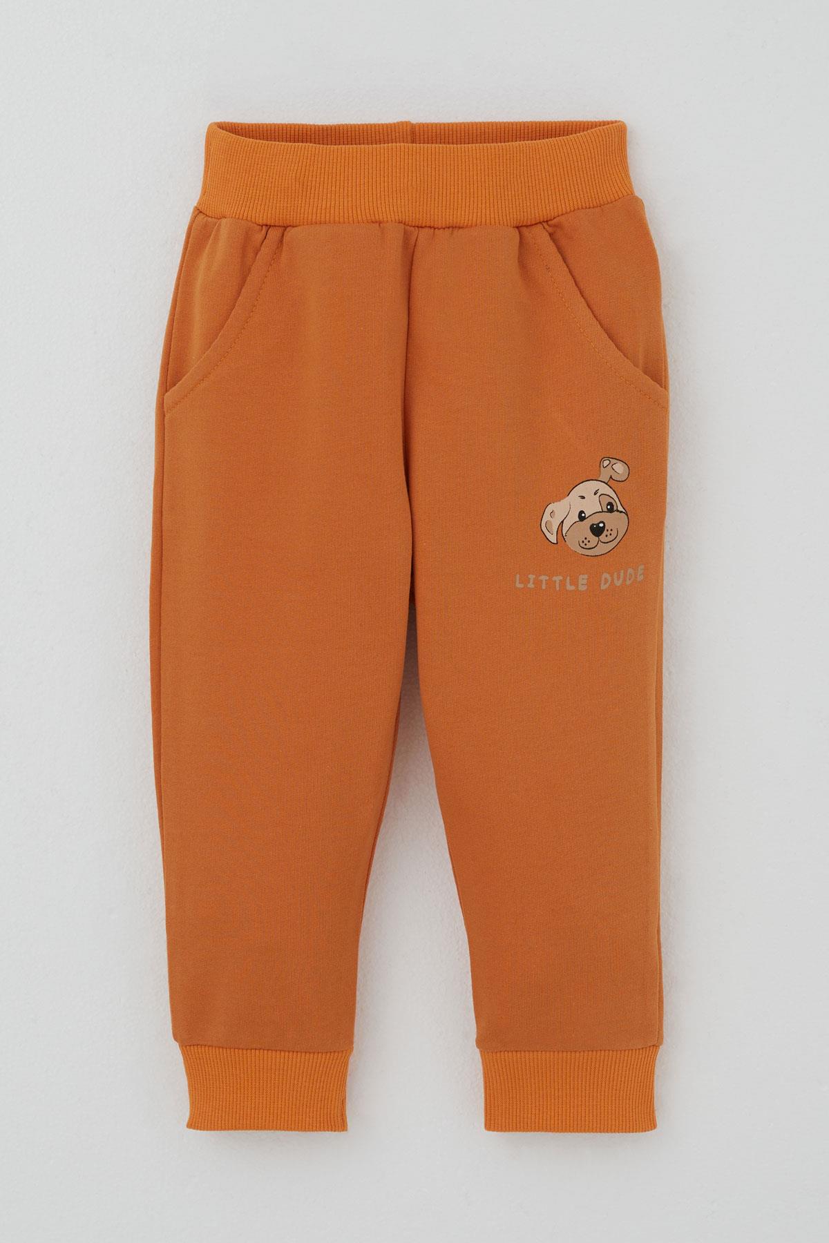Breeze Erkek Bebek Eşofman Takımı Sevimli Köpekçik Baskılı Krem (6 Ay-2 Yaş)