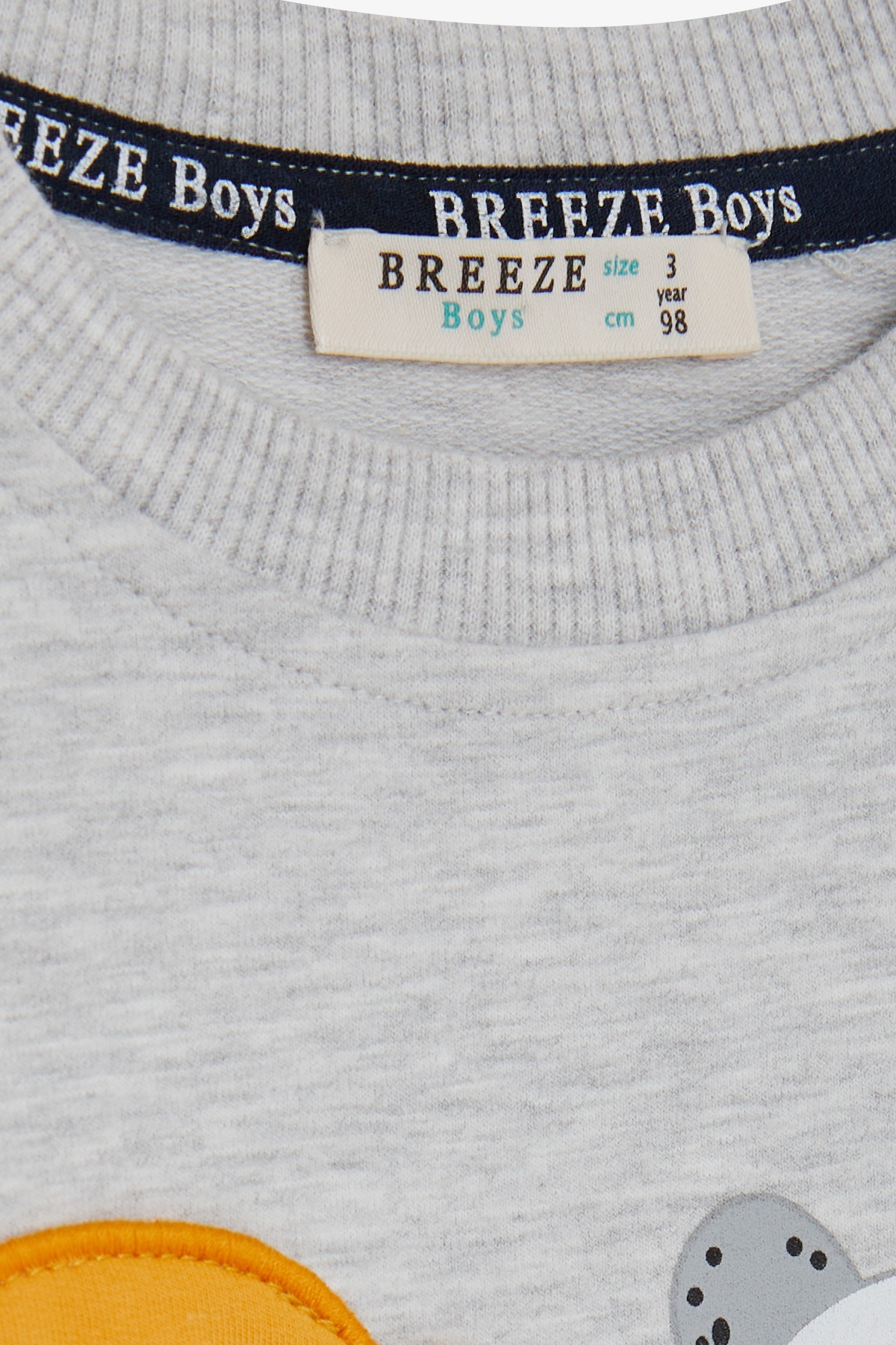 Breeze Erkek Bebek Eşofman Takımı Yüzü Hareketli Açık Gri Melanj (9 Ay-3 Yaş)