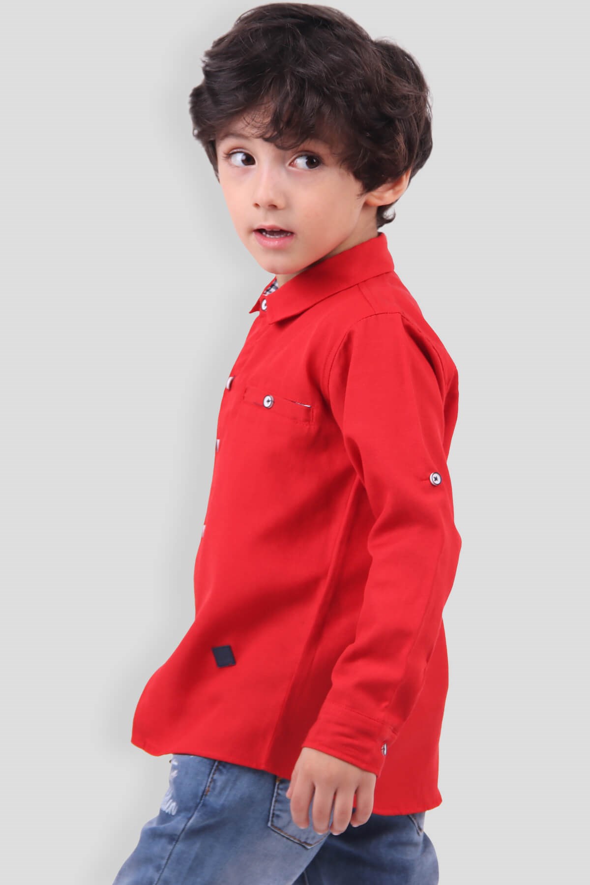 Breeze Erkek Bebek Gömlek Kırmızı (6 Ay-3 Yaş)
