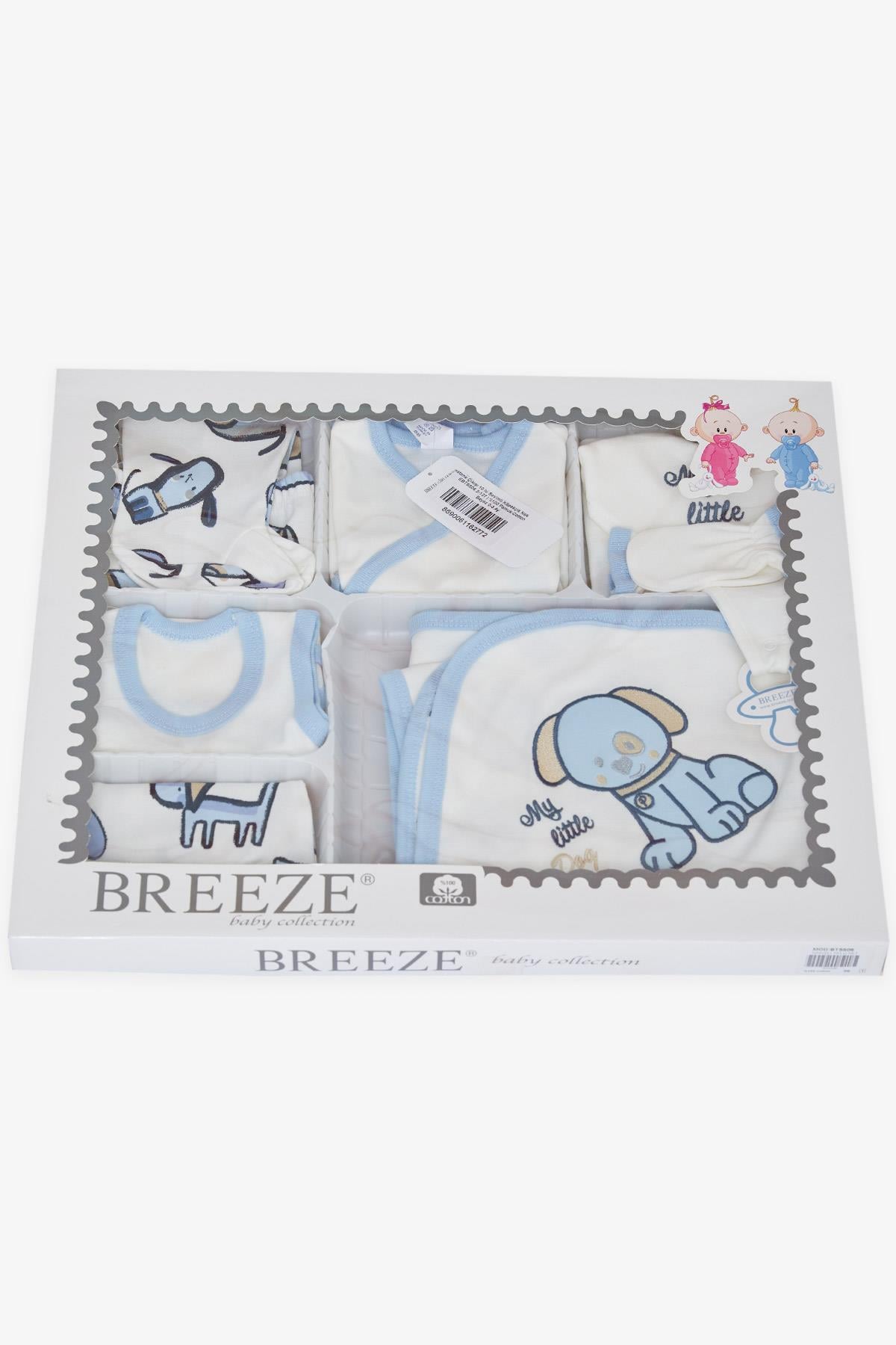 Breeze Erkek Bebek Hastane Çıkışı 10 lu Sevimli Köpekçik Nakışlı Beyaz (0-3 Ay)