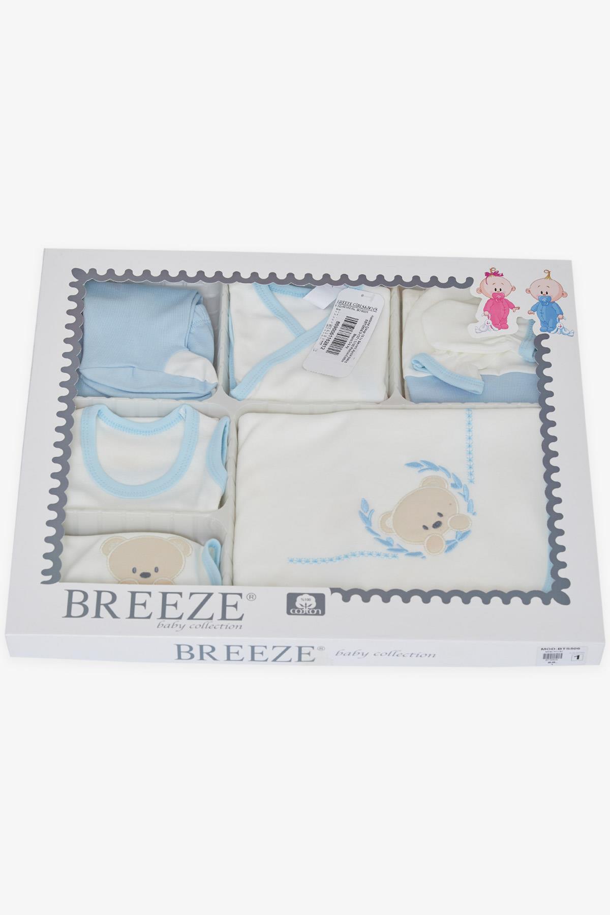Breeze Erkek Bebek Hastane Çıkışı 10 lu Sevimli Ayıcık Nakışlı Beyaz (0-3 Ay)