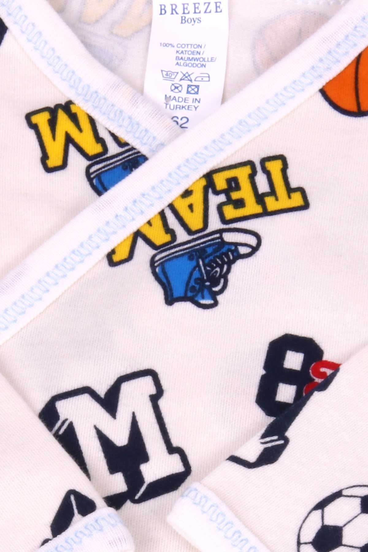 Breeze Erkek Bebek Hastane Çıkışı 3 lü Desenli Krem (0-3-4 Ay)