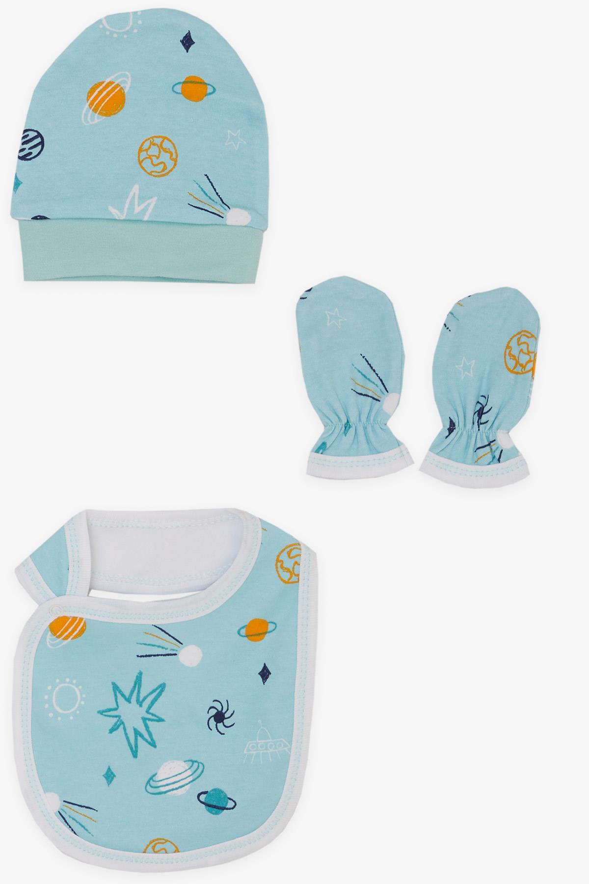 Breeze Erkek Bebek Hastane Çıkışı 5 li Galaksi Temalı Bebe Mavisi (0-3 Ay)