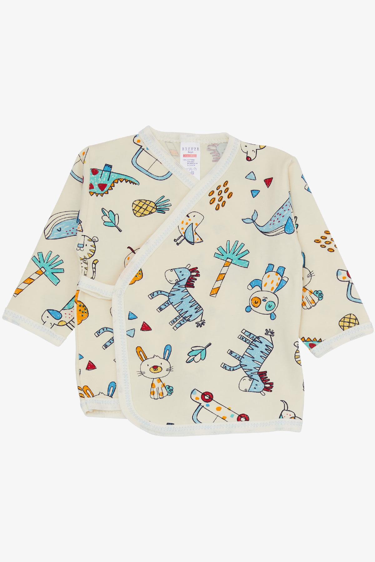 Breeze Erkek Bebek Hastane Çıkışı 5 li Sevimli Hayvancıklar Desenli Krem (0-3 Ay)