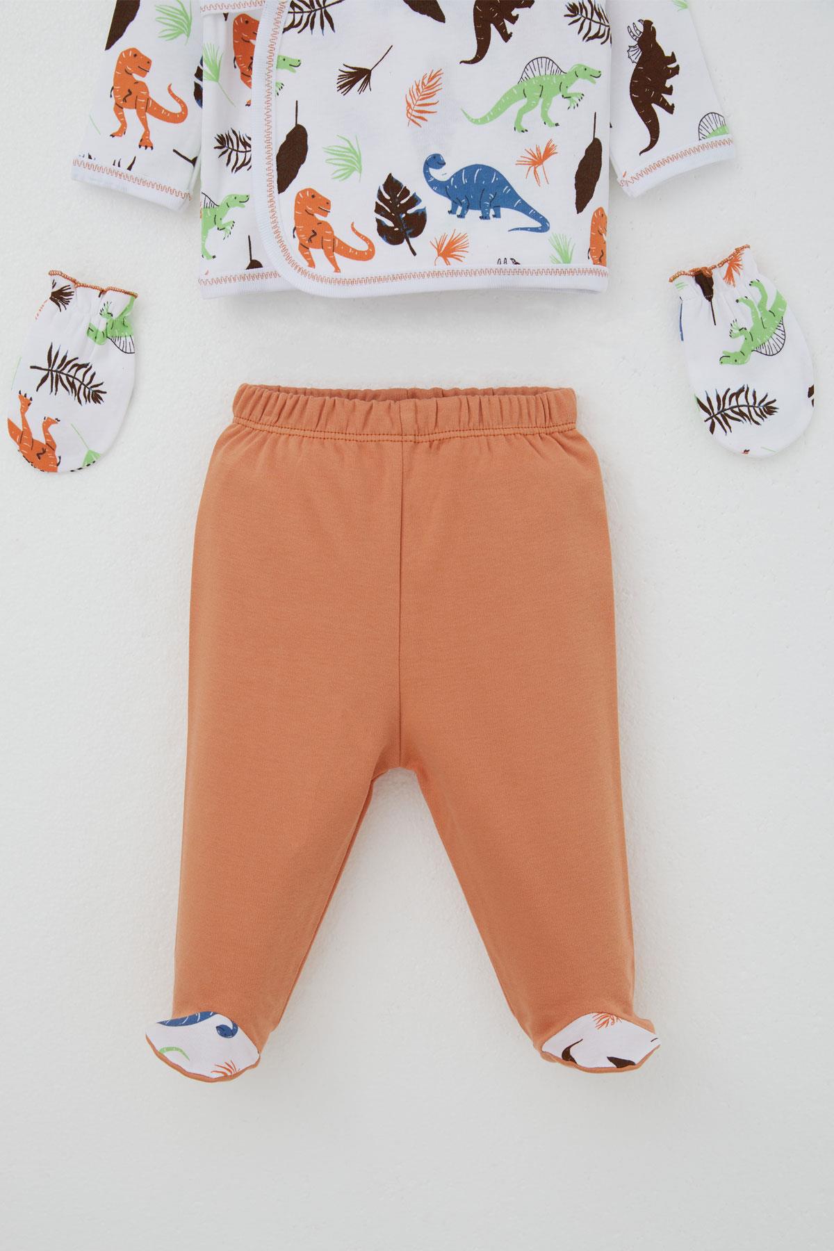 Breeze Erkek Bebek Hastane Çıkışı 5 li Dinozor Krallığı Beyaz (0-3 Ay)