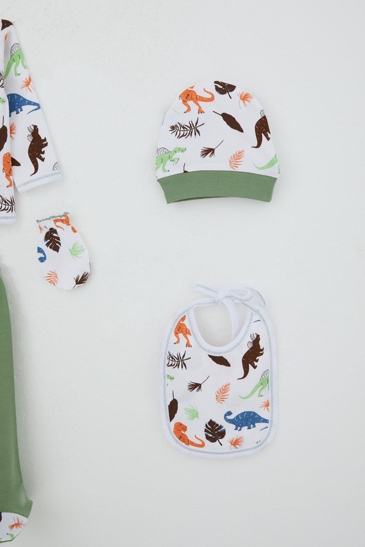 Breeze Erkek Bebek Hastane Çıkışı 5 li Dinozor Krallığı Beyaz (0-3 Ay)