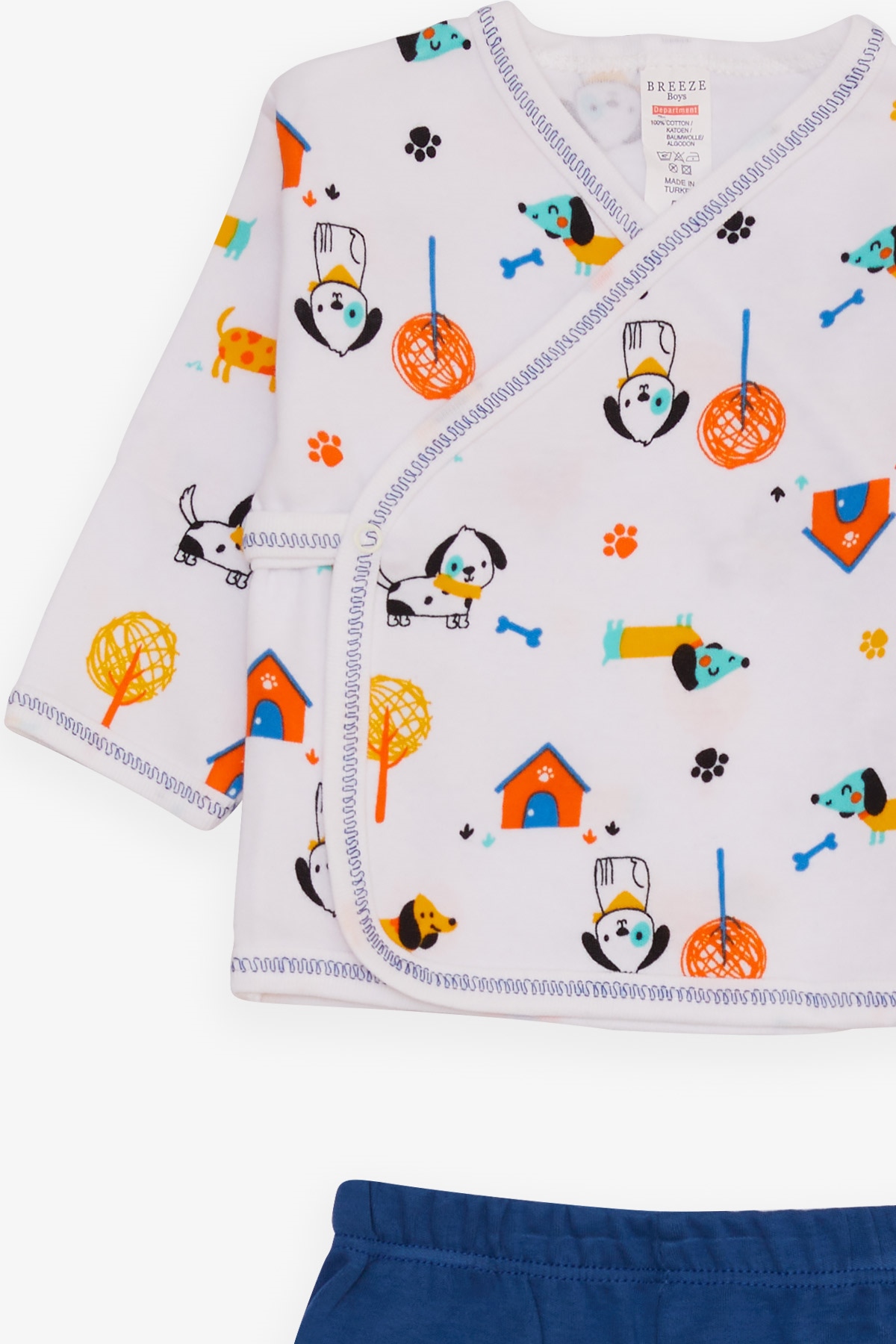 Breeze Erkek Bebek Hastane Çıkışı 5 li Köpekcik Desenli Beyaz (0-3 Ay)