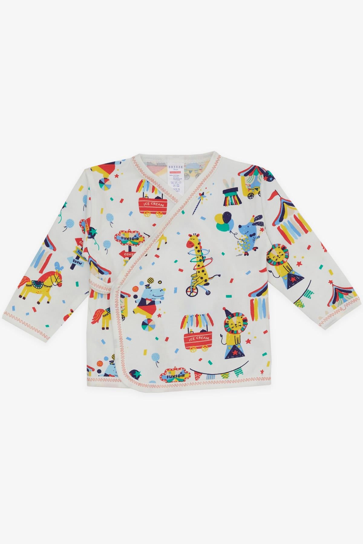 Breeze Erkek Bebek Hastane Çıkışı 5 li Lunapark Temalı Hayvancıklar Desenli Beyaz (0-)