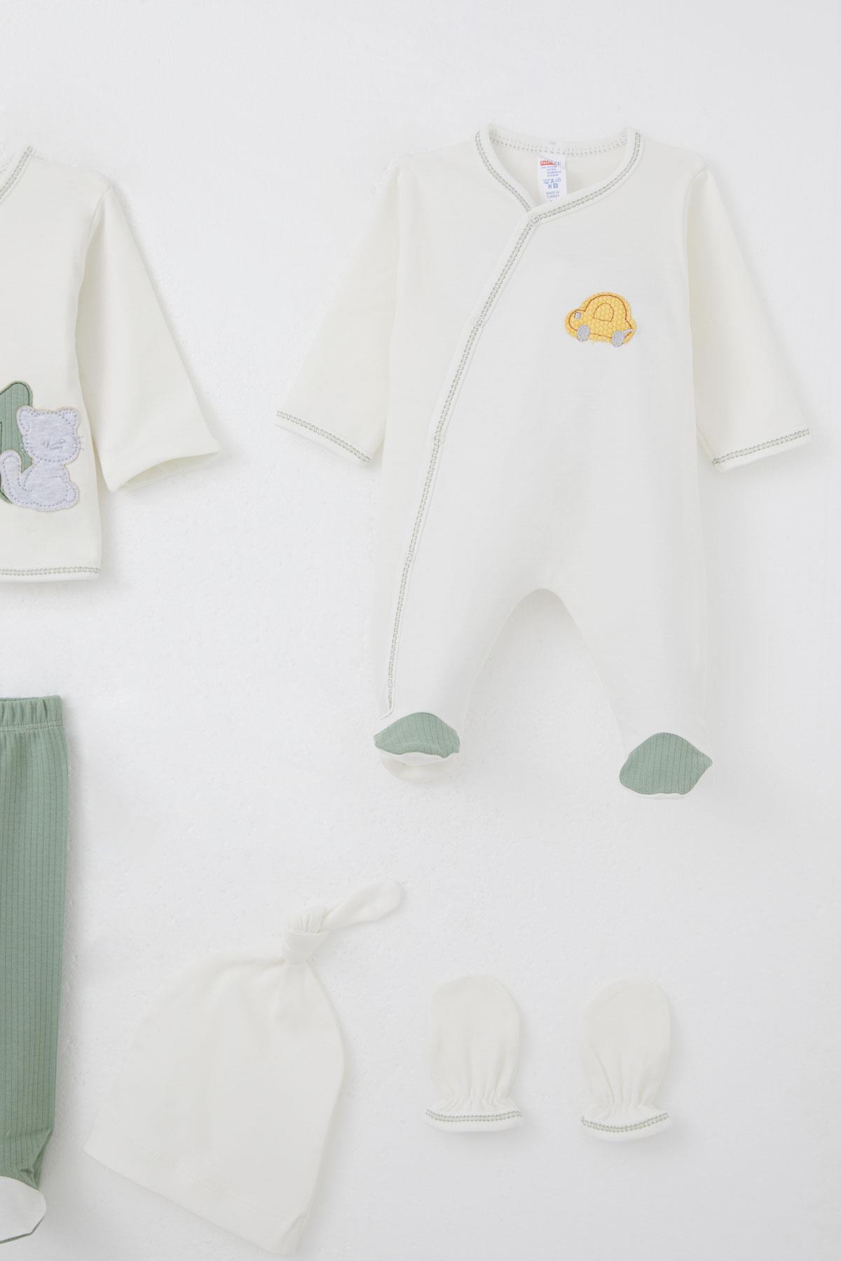 Breeze Erkek Bebek Hastane Çıkışı 8 li Patinin Araba Macerası Ekru (0-3 Ay)