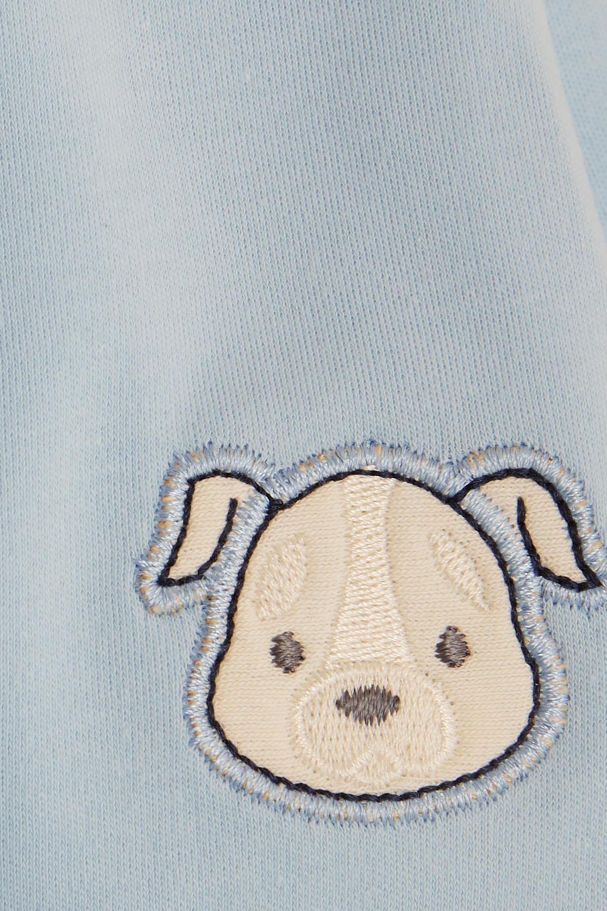 Breeze Erkek Bebek Hastane Çıkışı 8 li Köpekcik Nakışlı Mavi (0-3 Ay-)