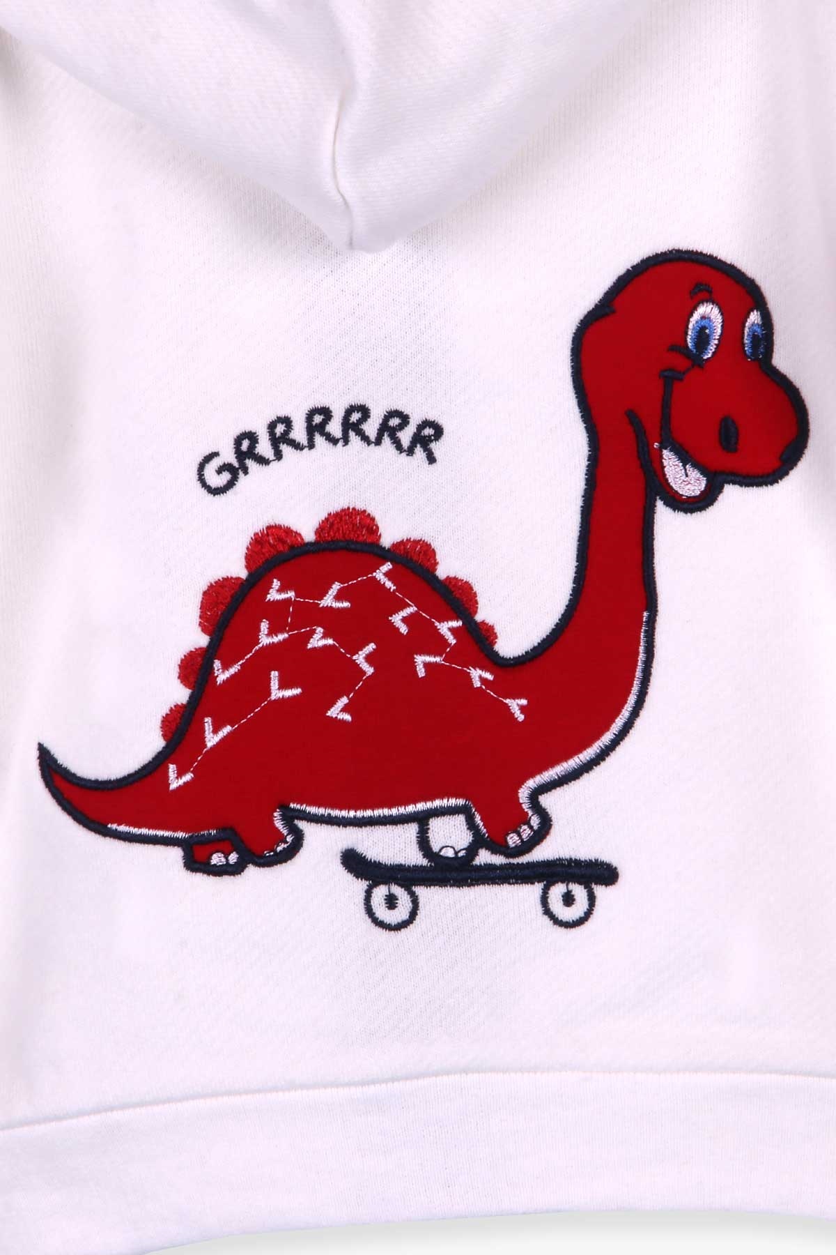Breeze Erkek Bebek Hırka Dinozorlu Ekru (9 Ay-3 Yaş)