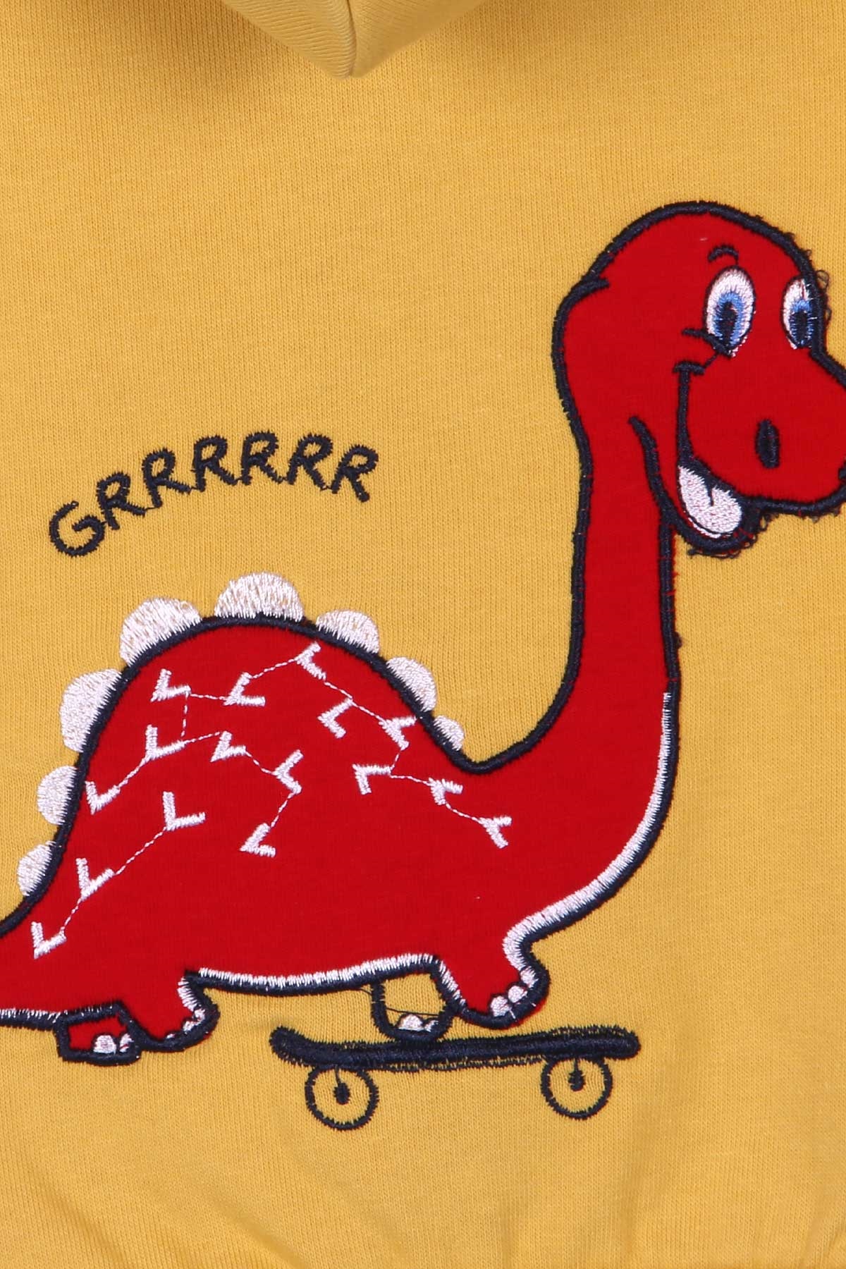 Breeze Erkek Bebek Hırka Dinozorlu Hardal Sarı (9 Ay-3 Yaş)