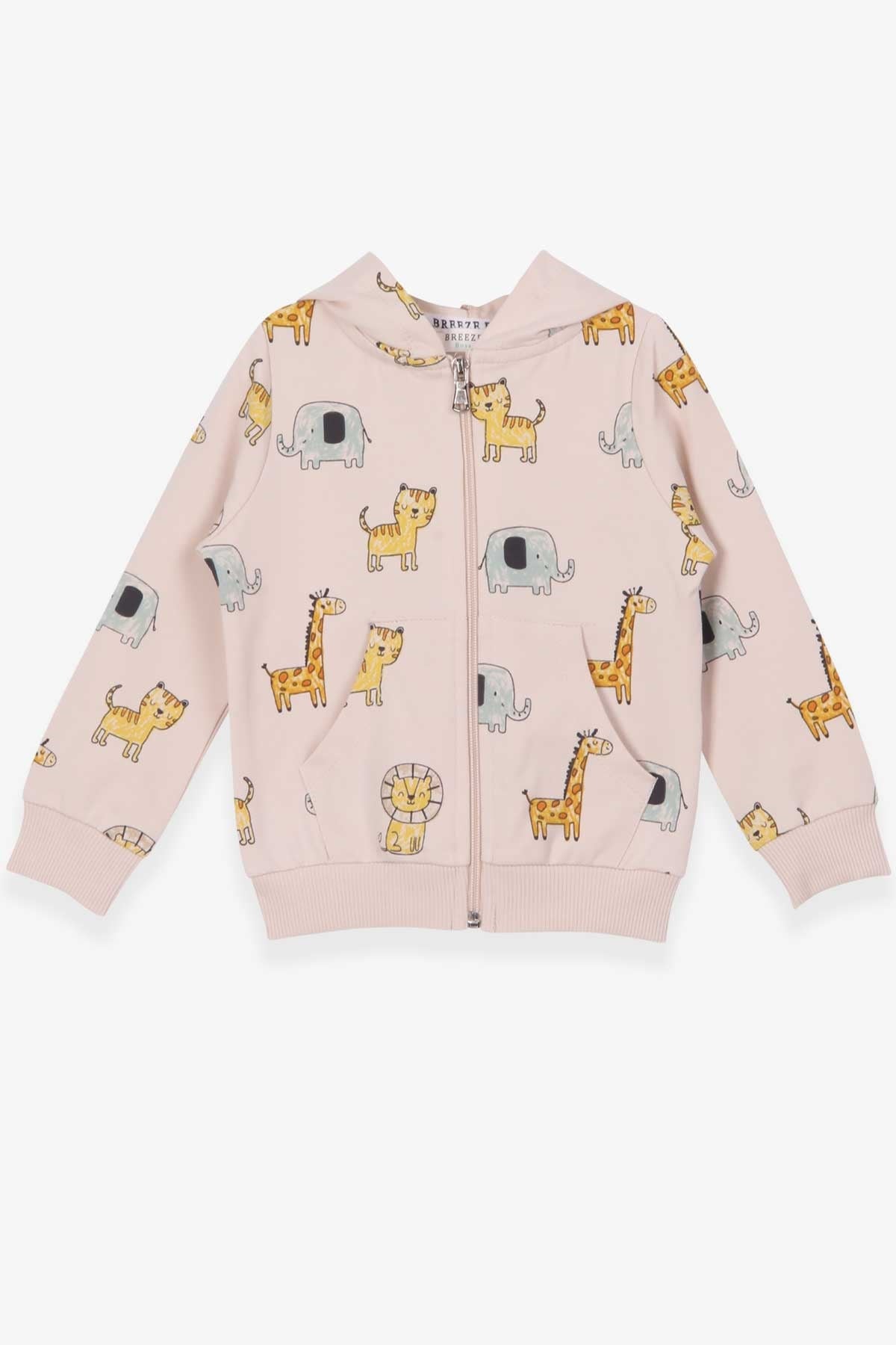 Breeze Erkek Bebek Hırka Hayvancık Desenli Bej (9 Ay-3 Yaş)