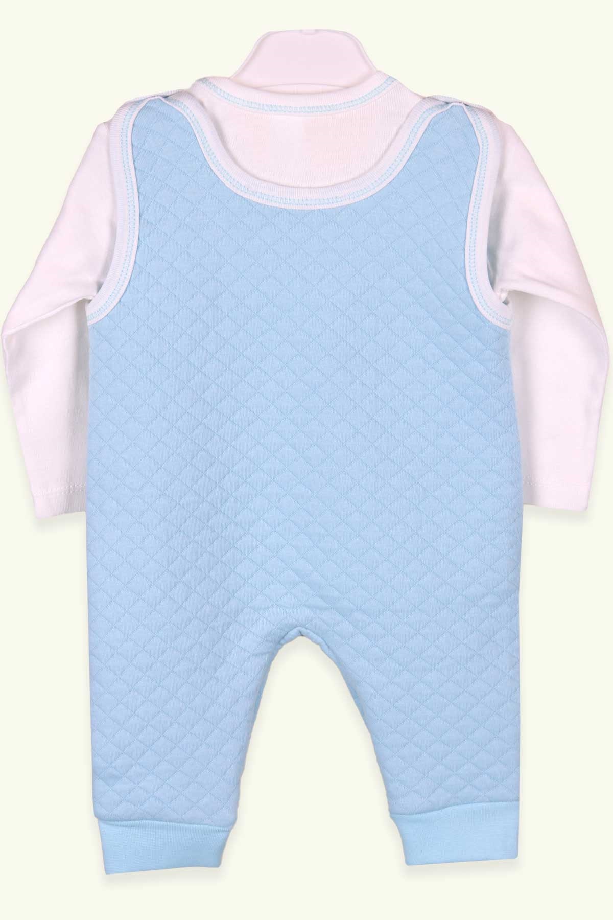 Breeze Erkek Bebek Jile Tulum Tişörtlü Ayıcıklı Bebe Mavisi (4 Ay-6 Ay)