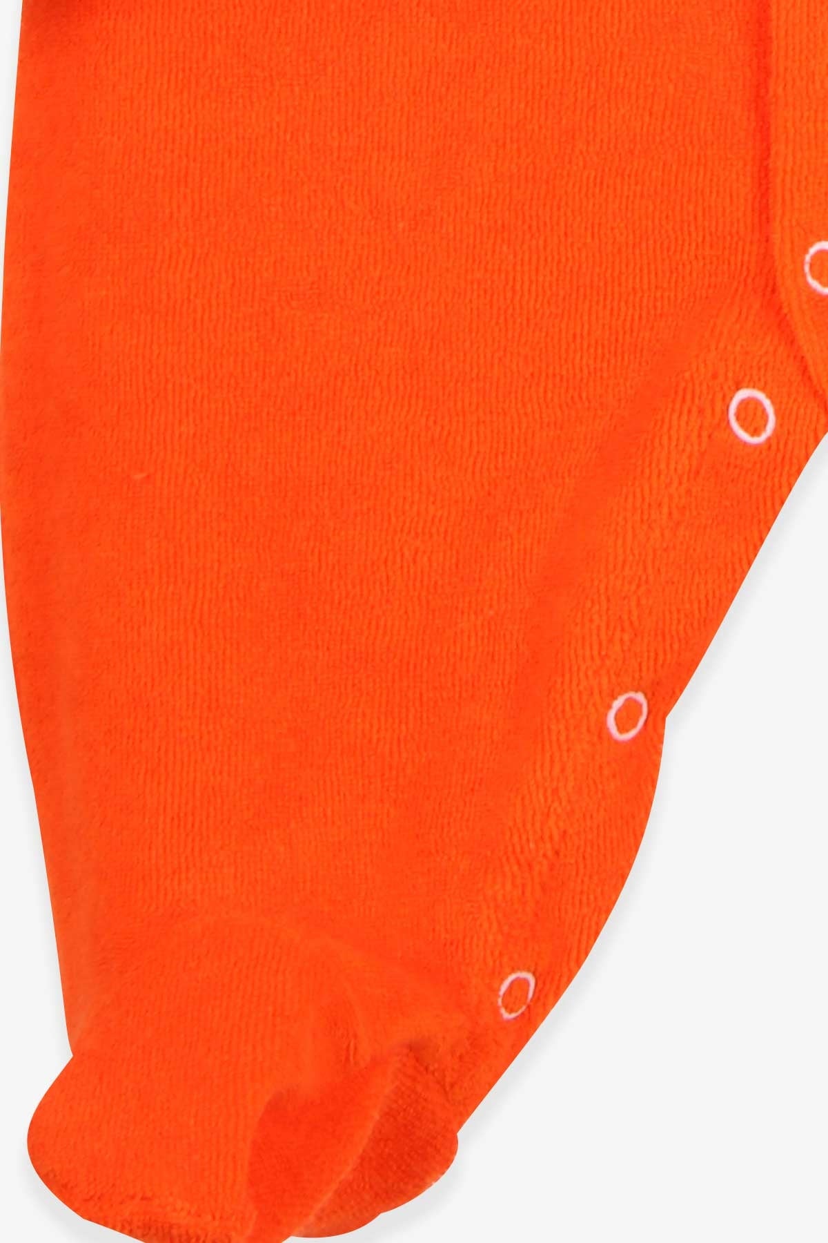 Breeze Erkek Bebek Kadife Tulum Aslan Nakışlı Şapkalı Set Turuncu (0-3 Ay-6 Ay)