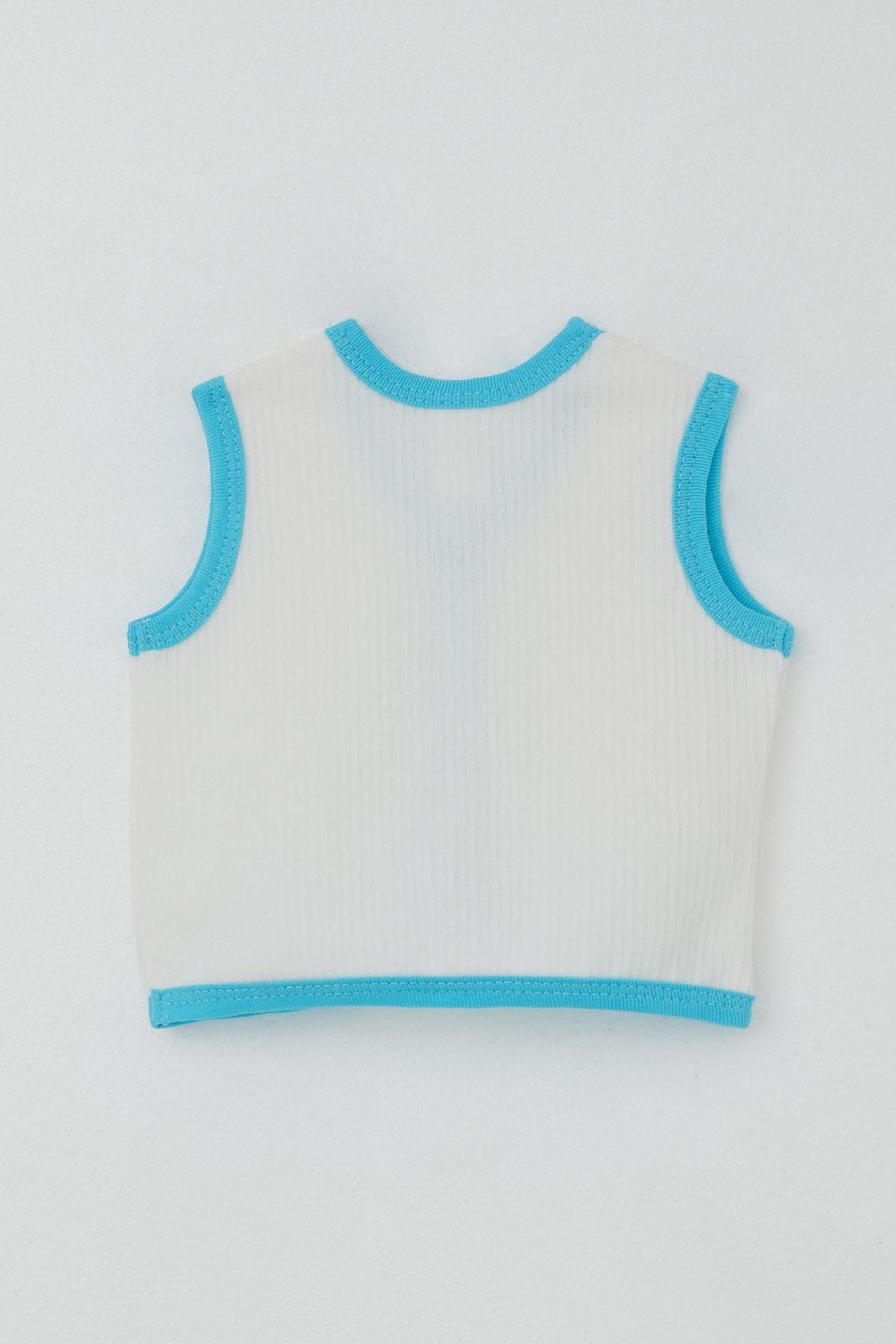 Breeze Erkek Bebek Kadife Yelek Düğmeli Beyaz (0-9 Ay)