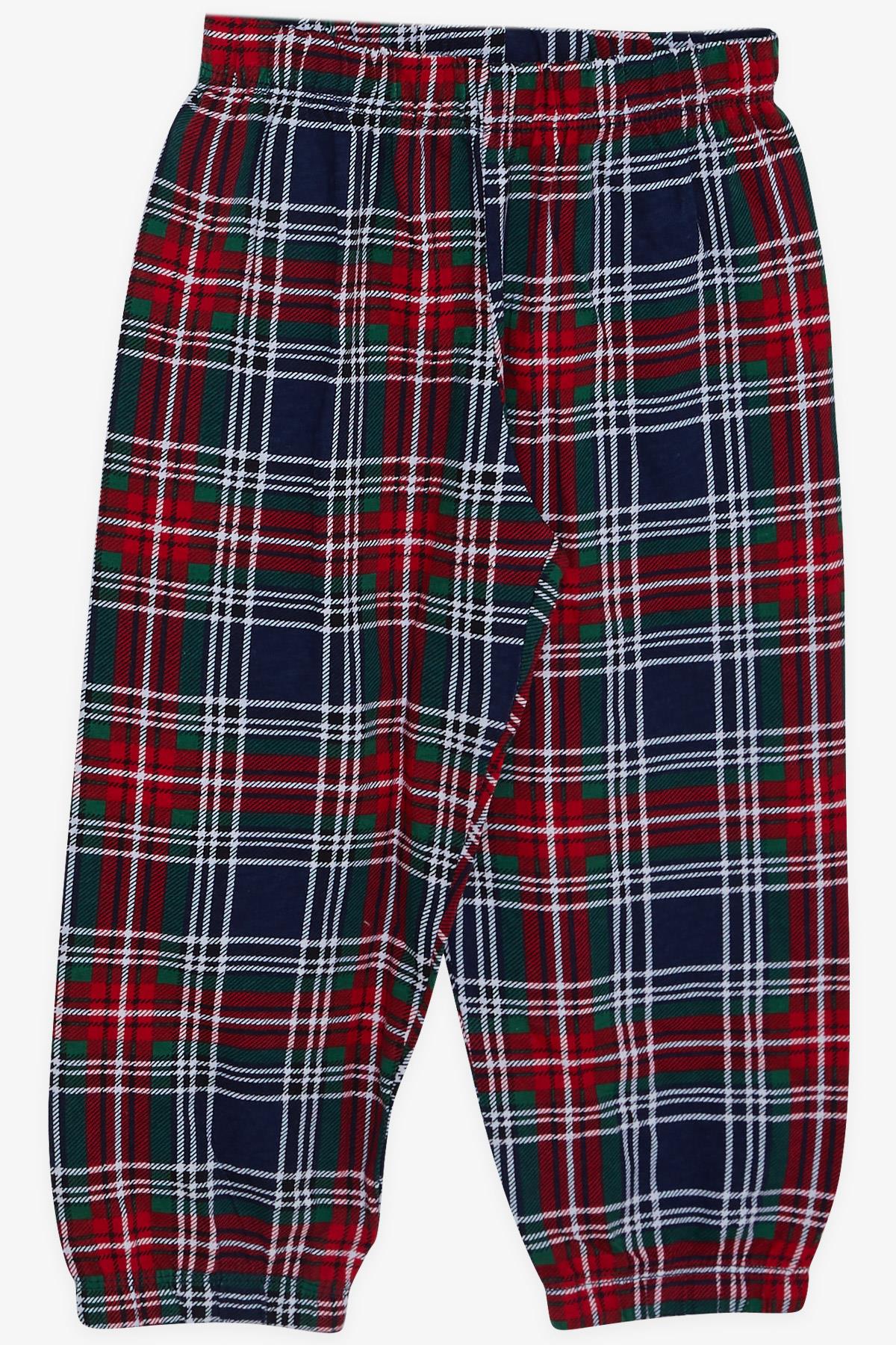 Breeze Erkek Bebek Kısa Kollu Pijama Takımı Ekose Desenli Karışık Renk (9 Ay-3 Yaş)