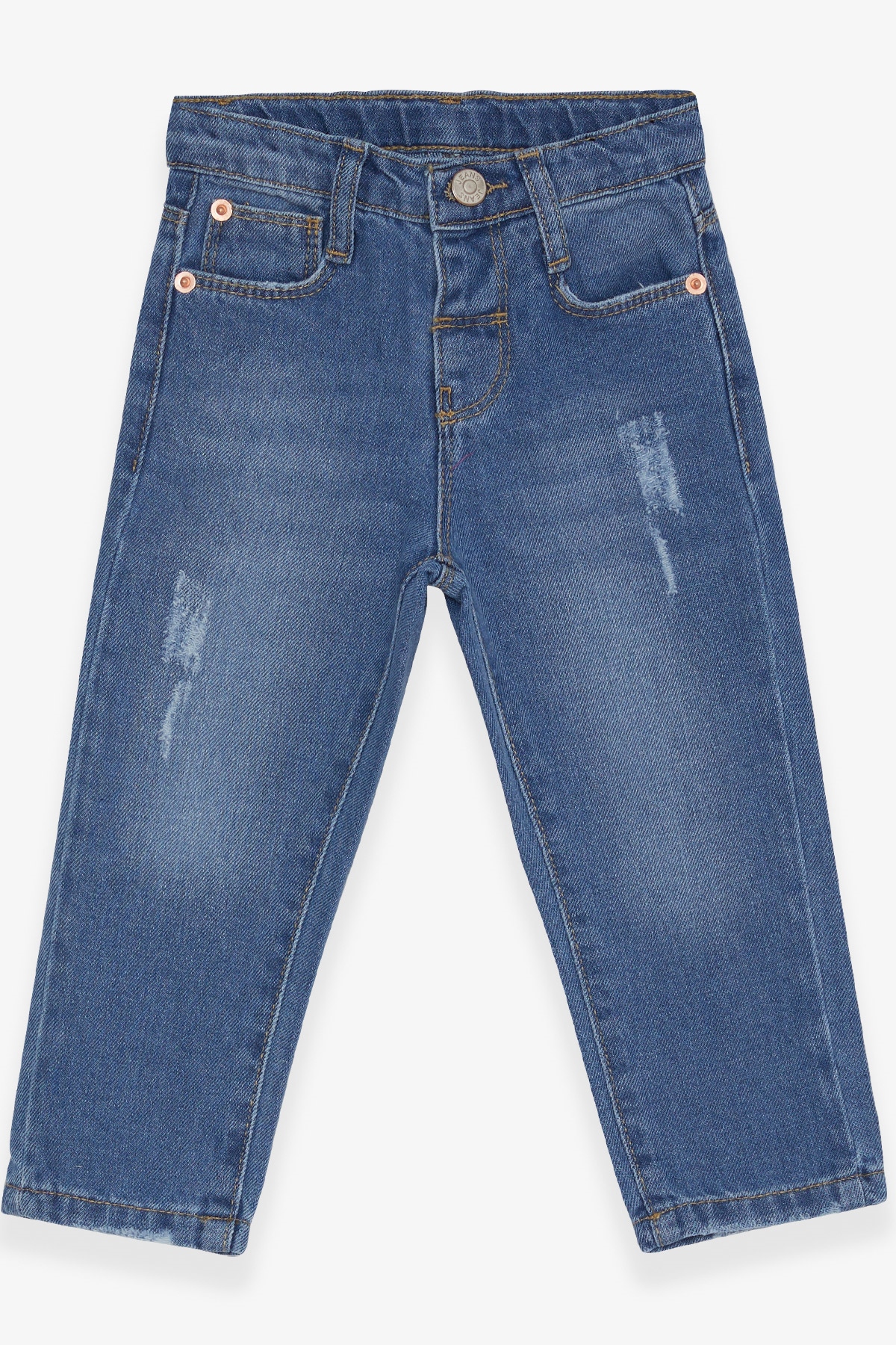 Breeze Erkek Bebek Kot Pantolon Eskitmeli Mavi (1.5-2 Yaş)