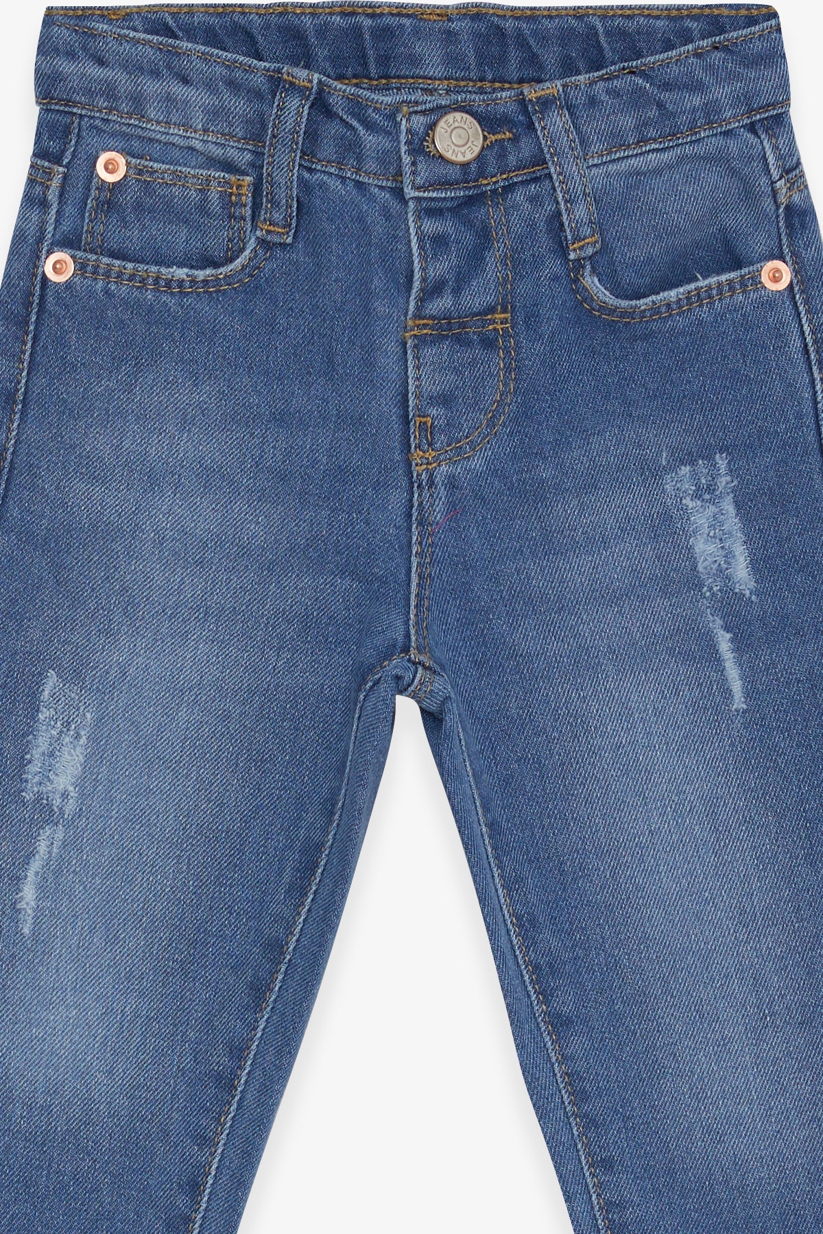 Breeze Erkek Bebek Kot Pantolon Eskitmeli Mavi (1.5-2 Yaş)